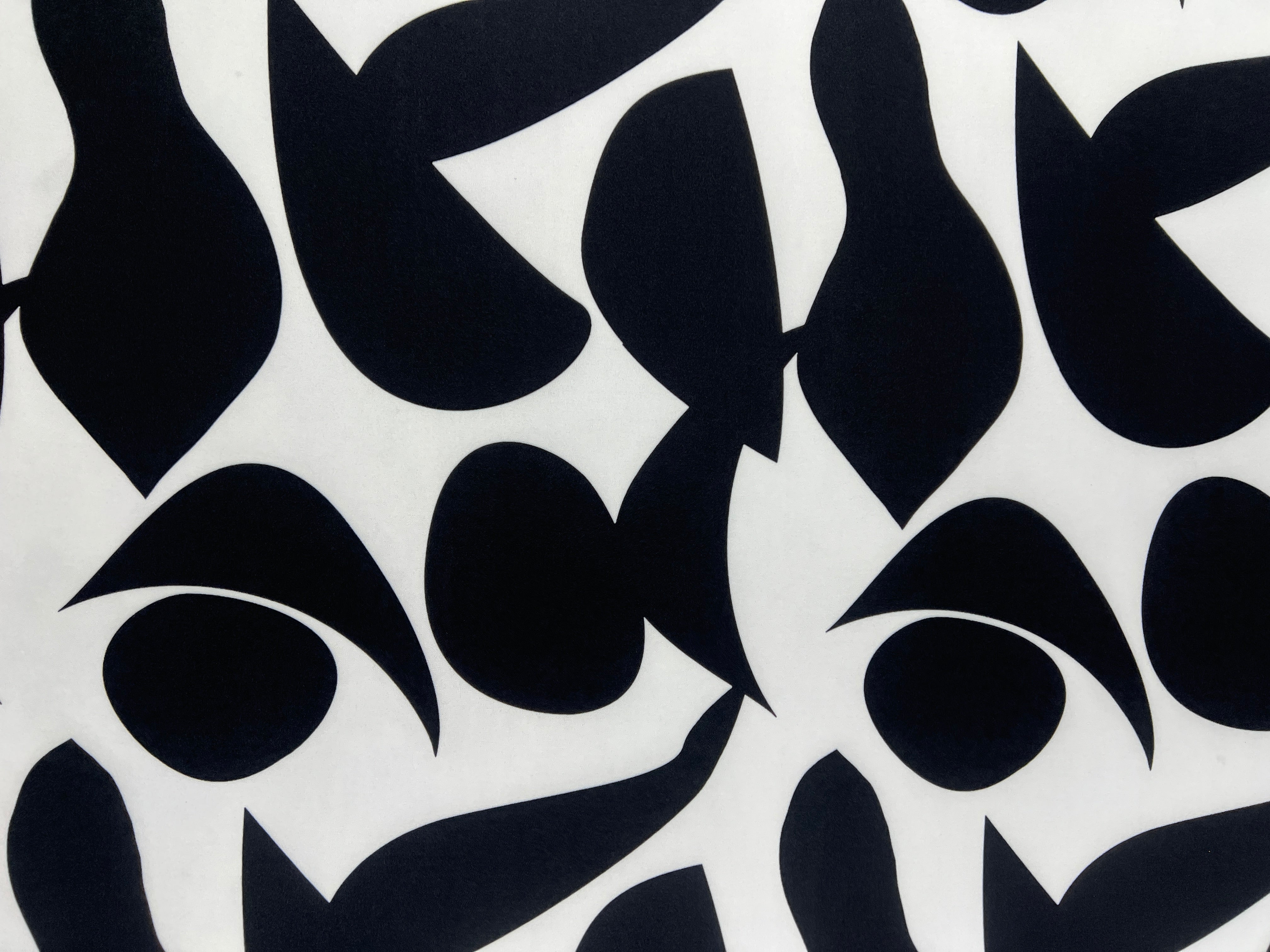 Dressmaking & Jersey Fabric – Black & White Abstract Stretch Fabric – 156cm