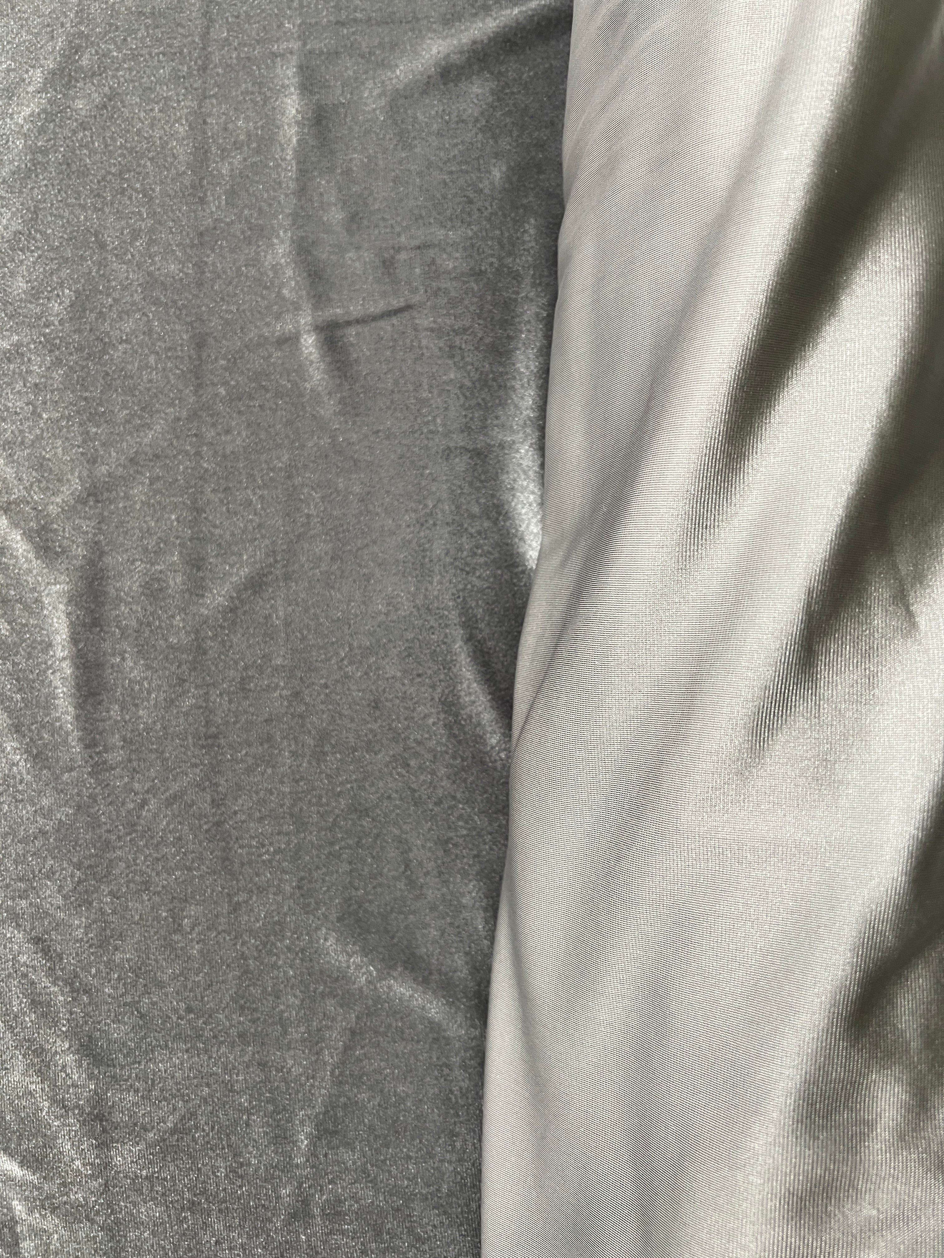 Stretch Velvet Fabric for Dressmaking, Eveningwear & Dancewear – Silver, 150cm