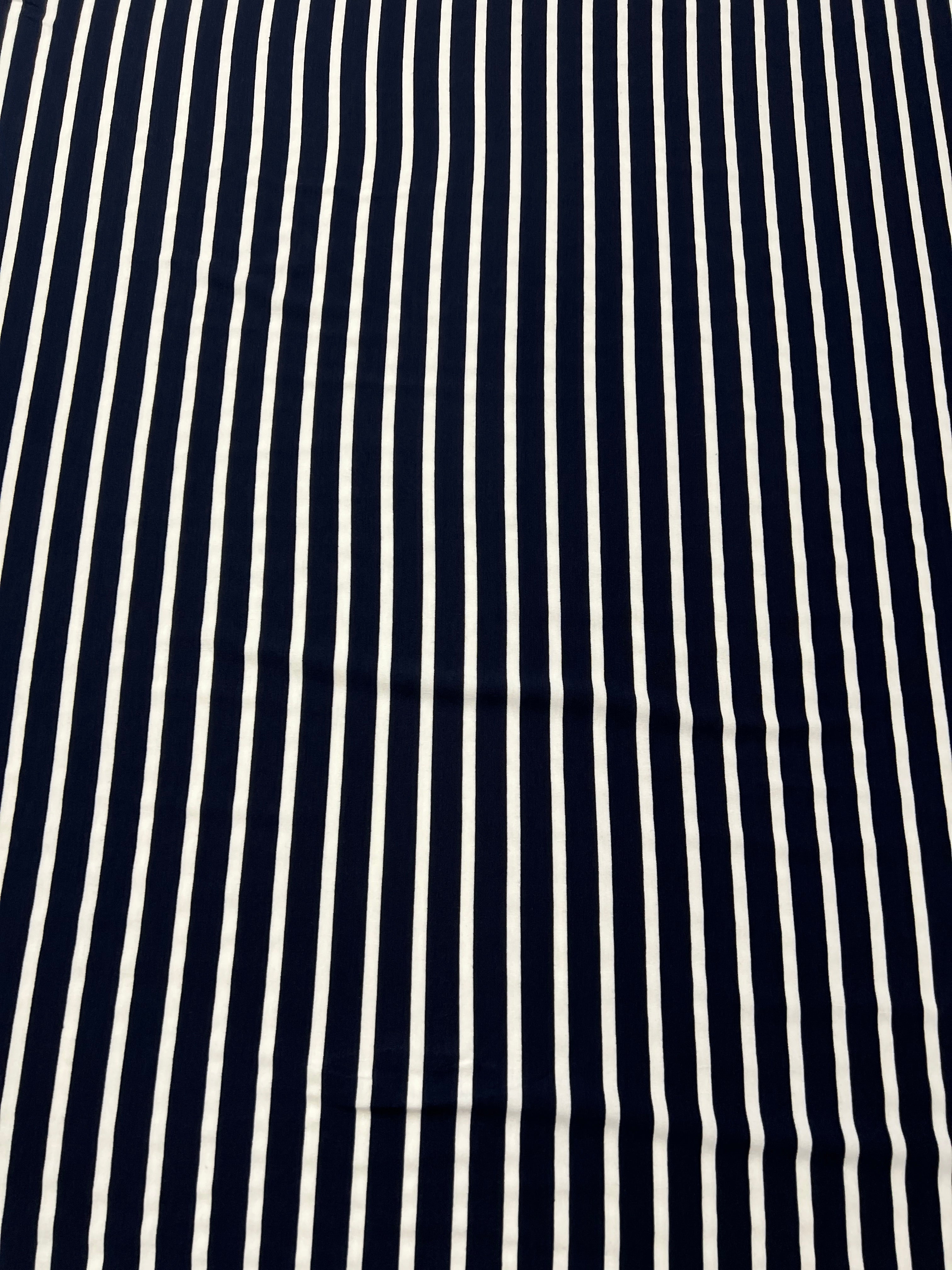 Navy and white striped fabric pattern