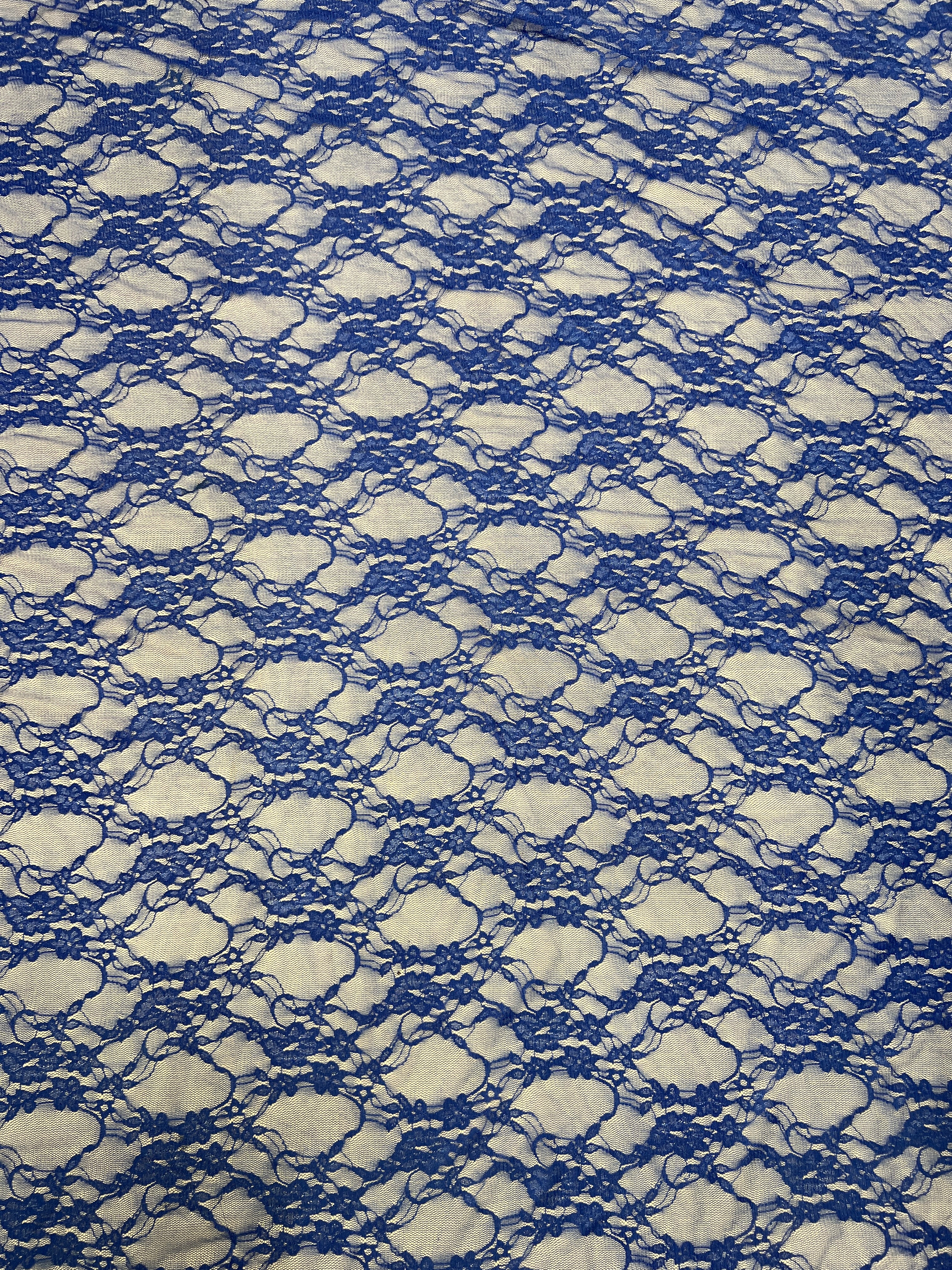 Blue and white lace fabric pattern