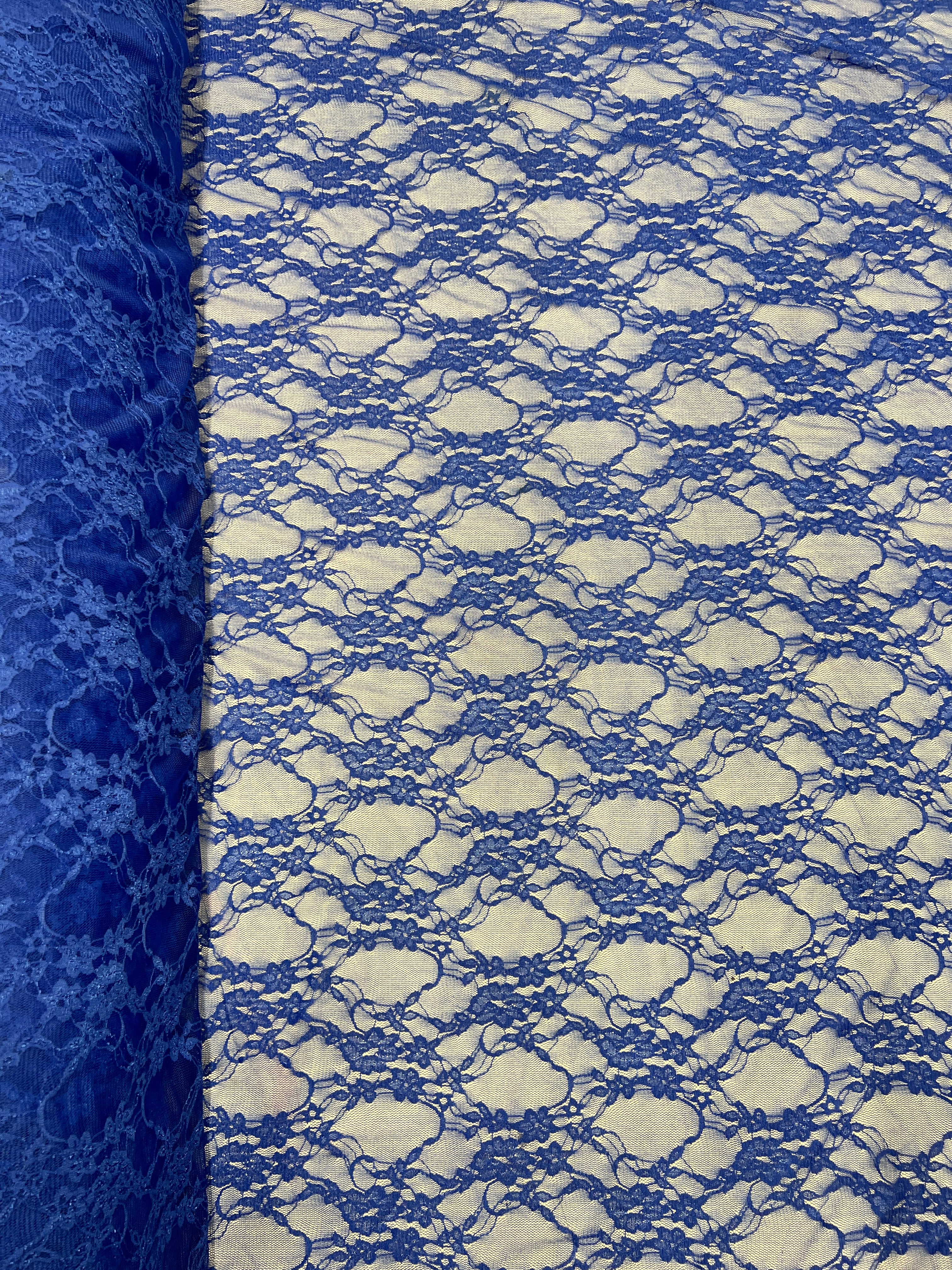 Blue and white lace fabric pattern