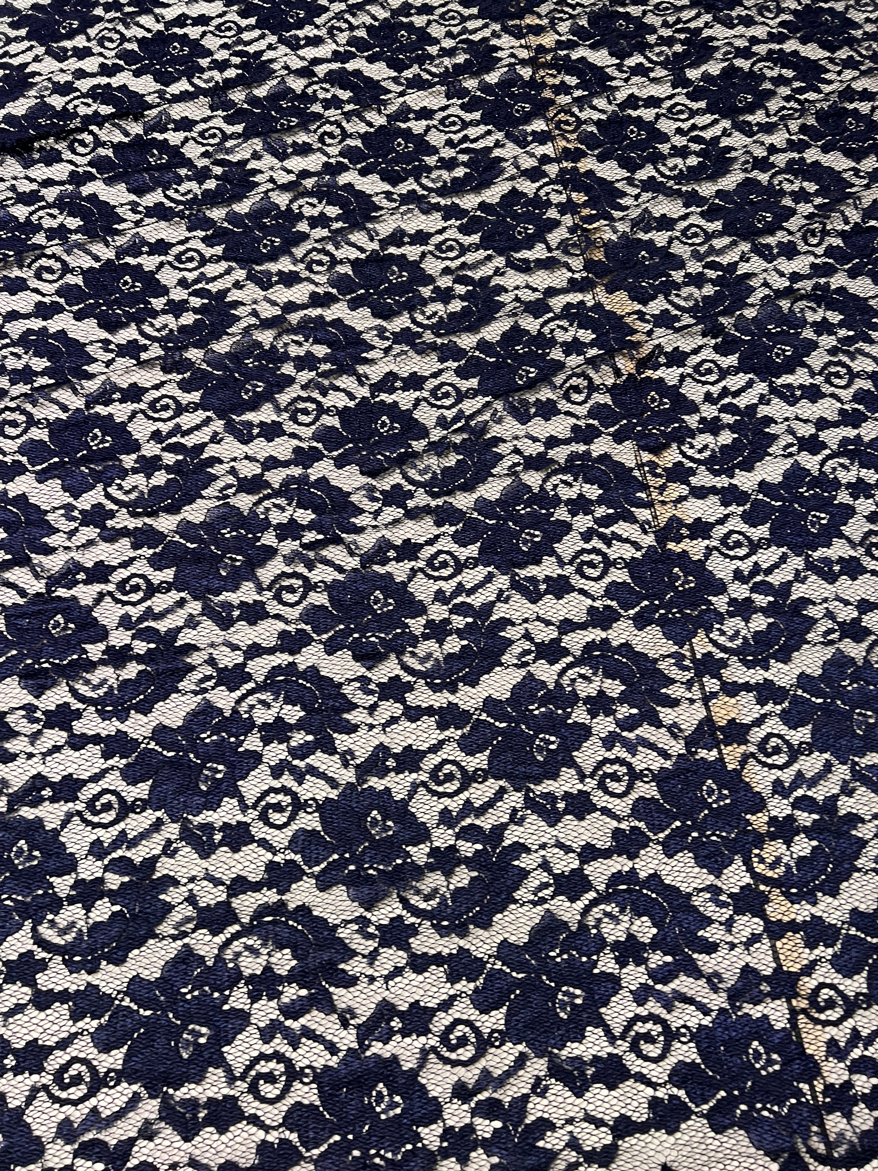 Corded Premium Navy Lace Fabric ,150cm Wide