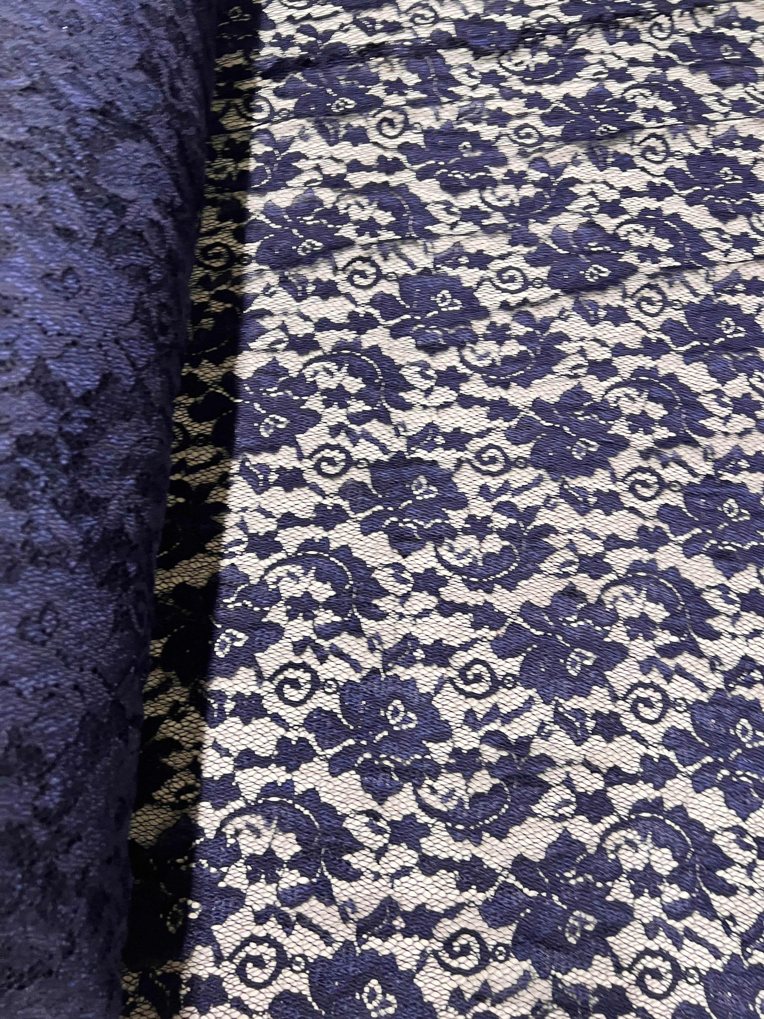 Close-up of blue floral patterned fabric