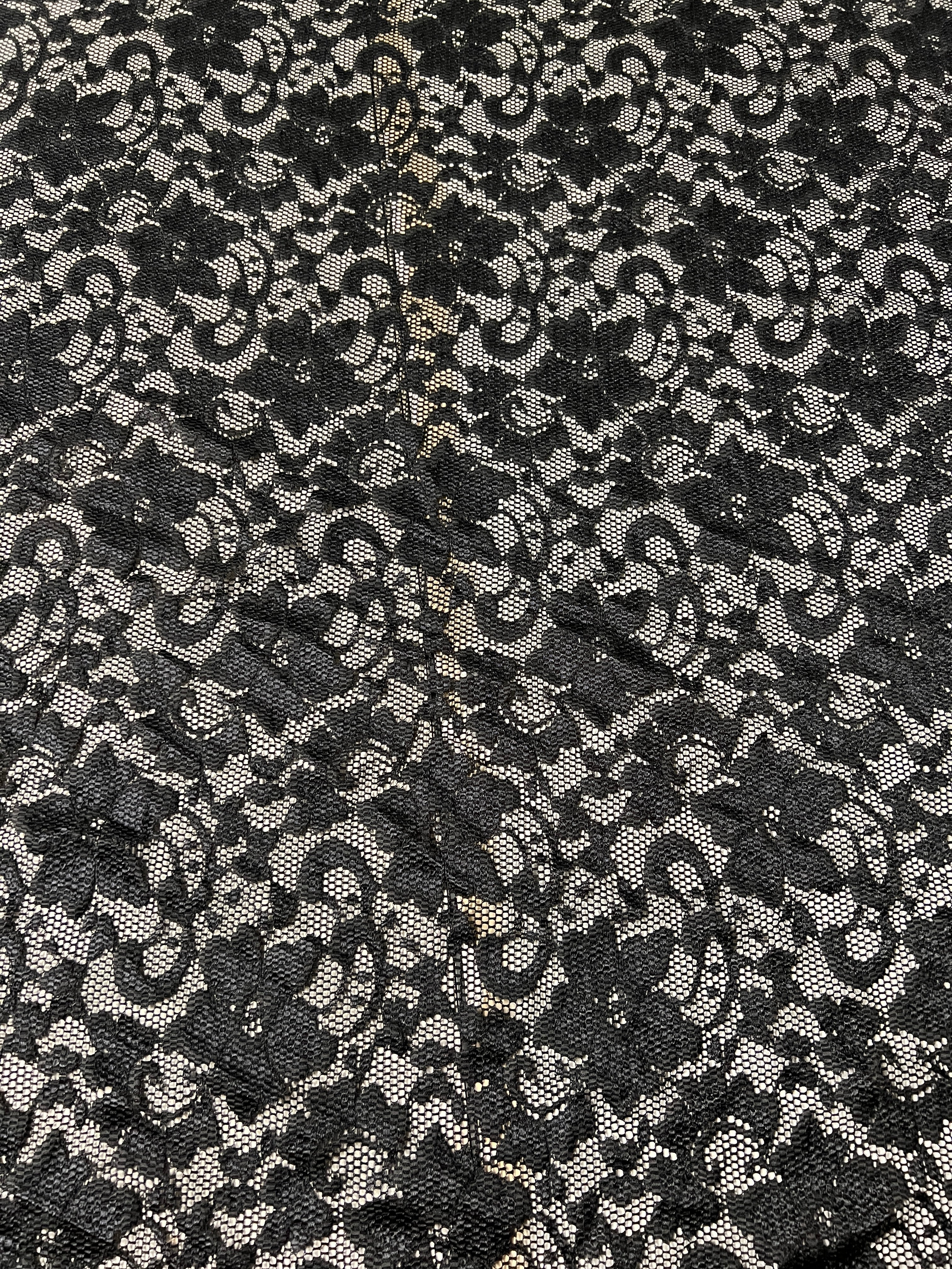 Black lace fabric pattern