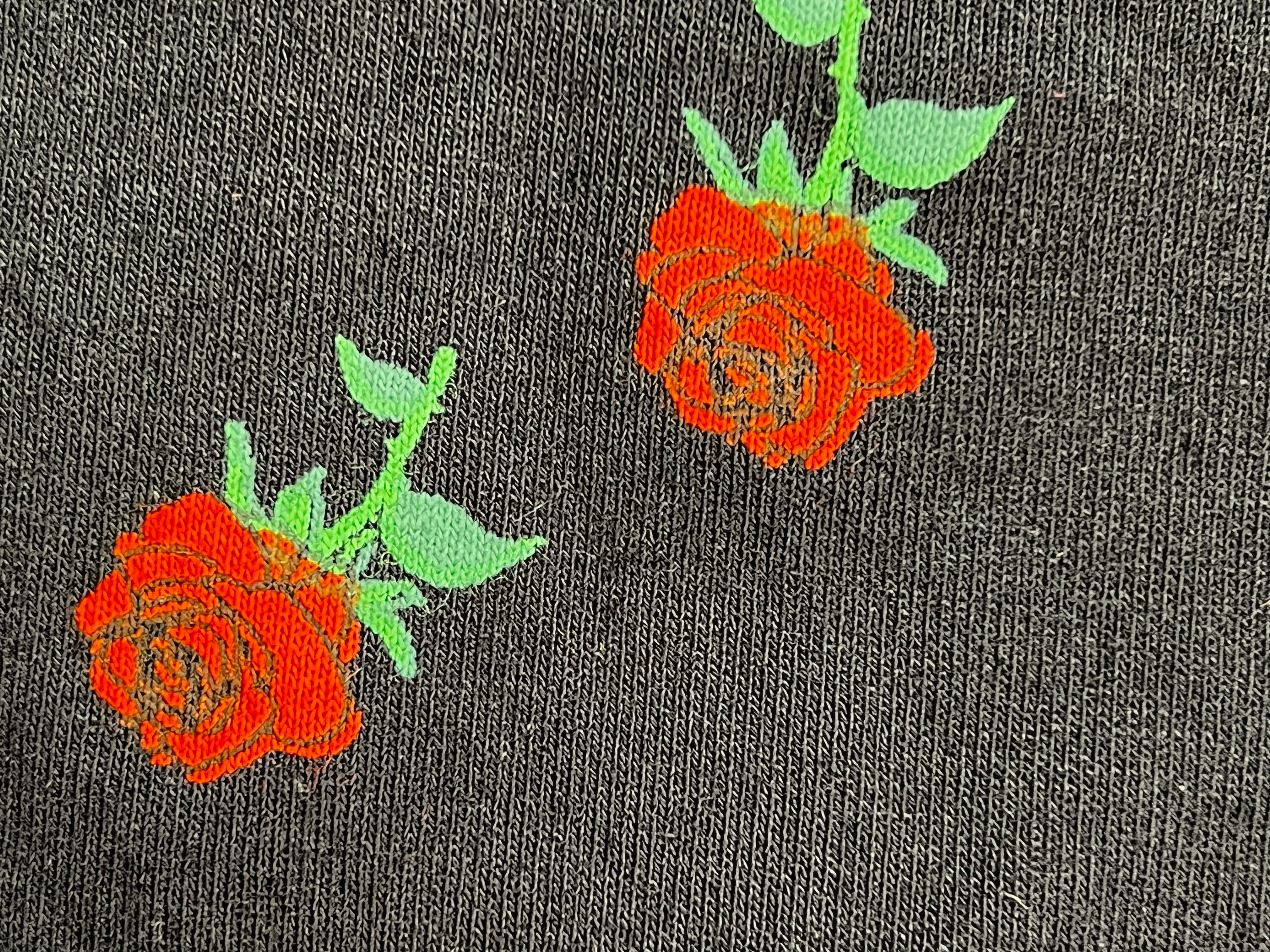 Luxury Black and Red Blossom Viscose Fabric 165cm