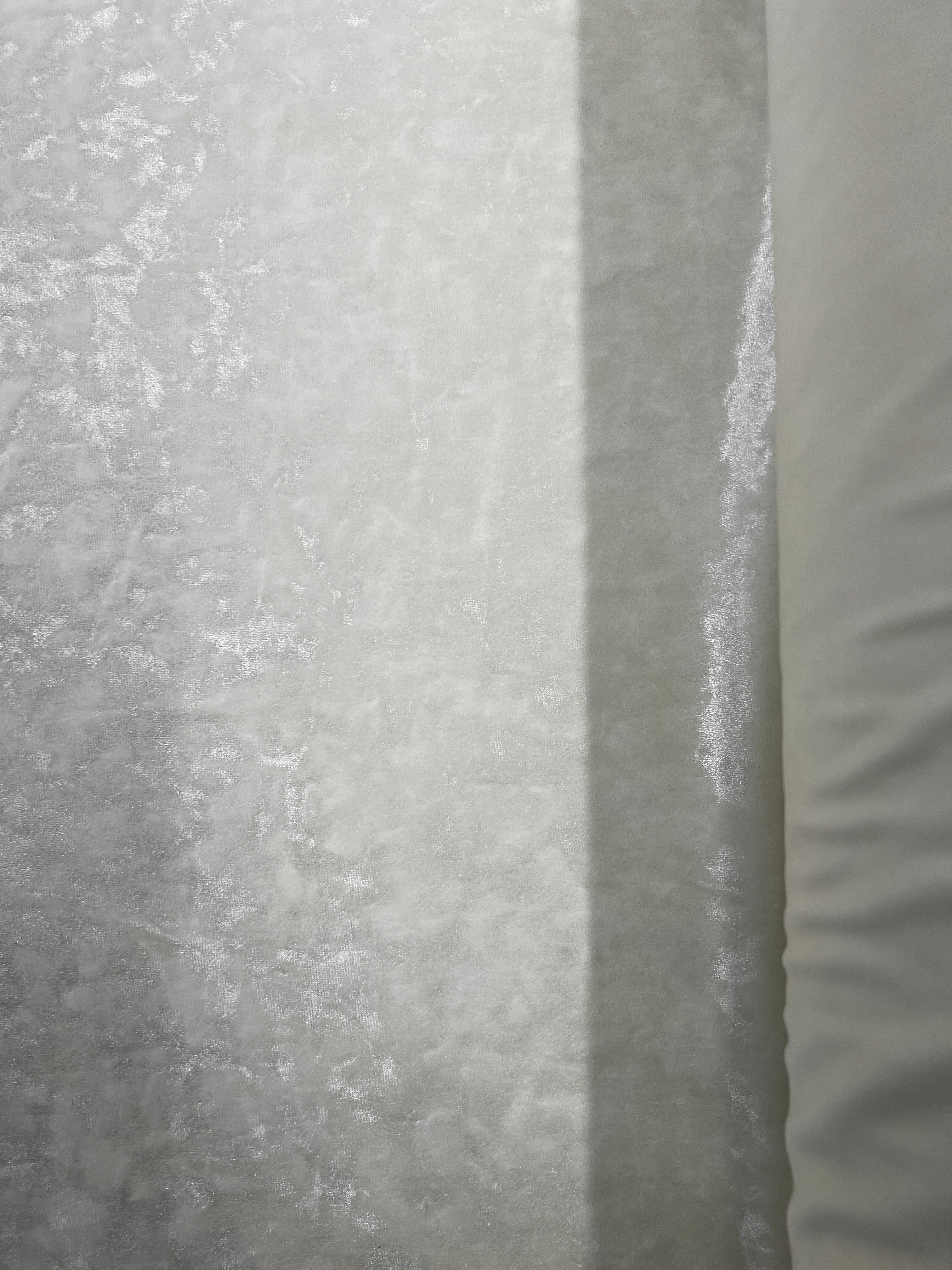 Ivory Crushed Velvet Fabric –  Loungewear & Costumes – Ivory, 155cm Wide