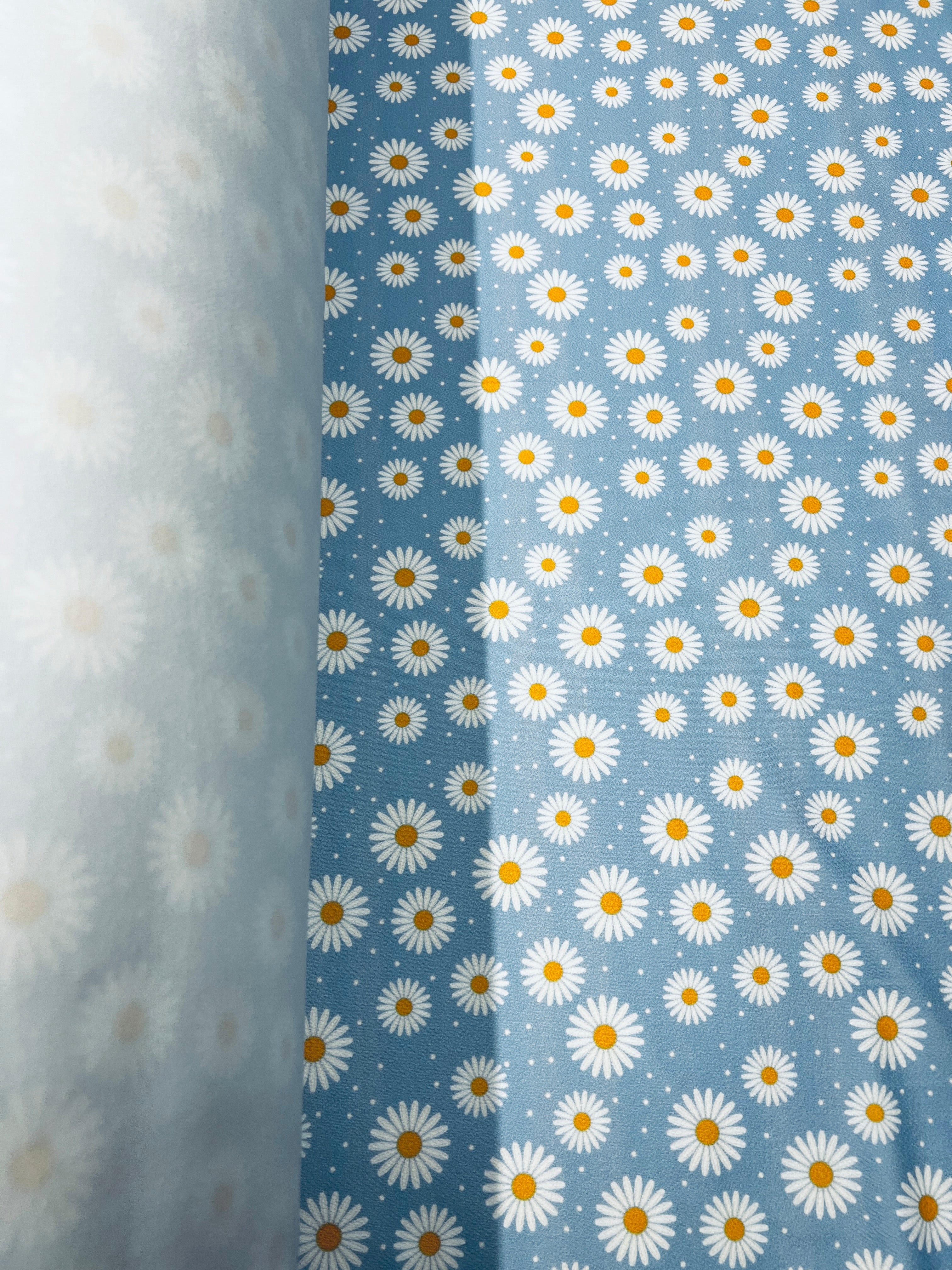 Blue Daisy Floral Liverpool Fabric –  Material for Dresses & Apparel ,145cm Wide