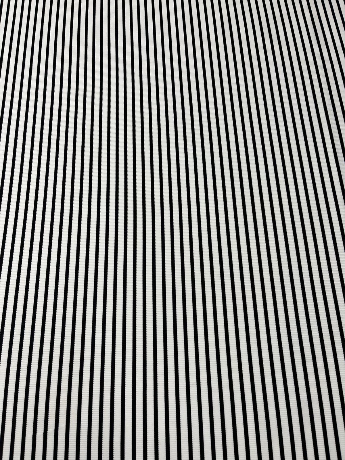 Black White Rib Knit Fabric 130cm Stretch Striped Material for Sewing