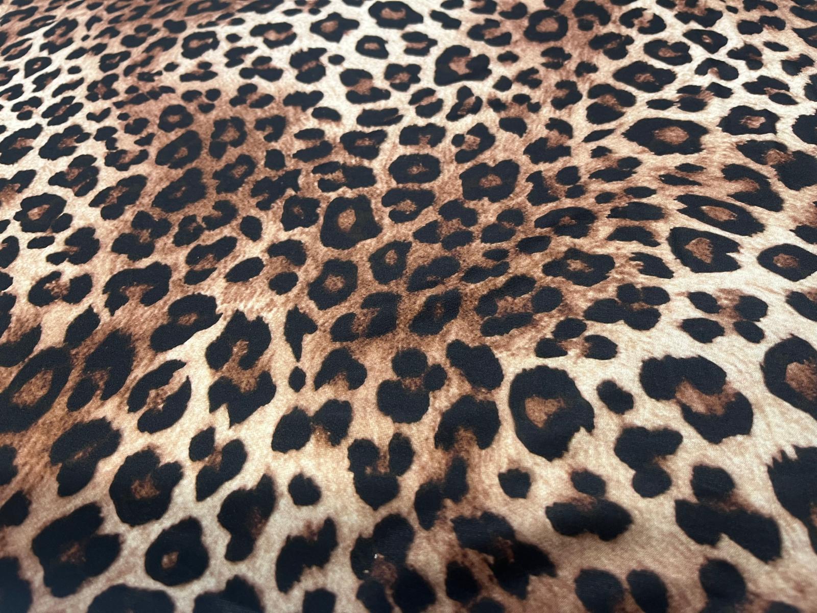 Loopback Jersey Fabric for Tops, Dresses & Loungewear – Leopard Print, 152cm Wide