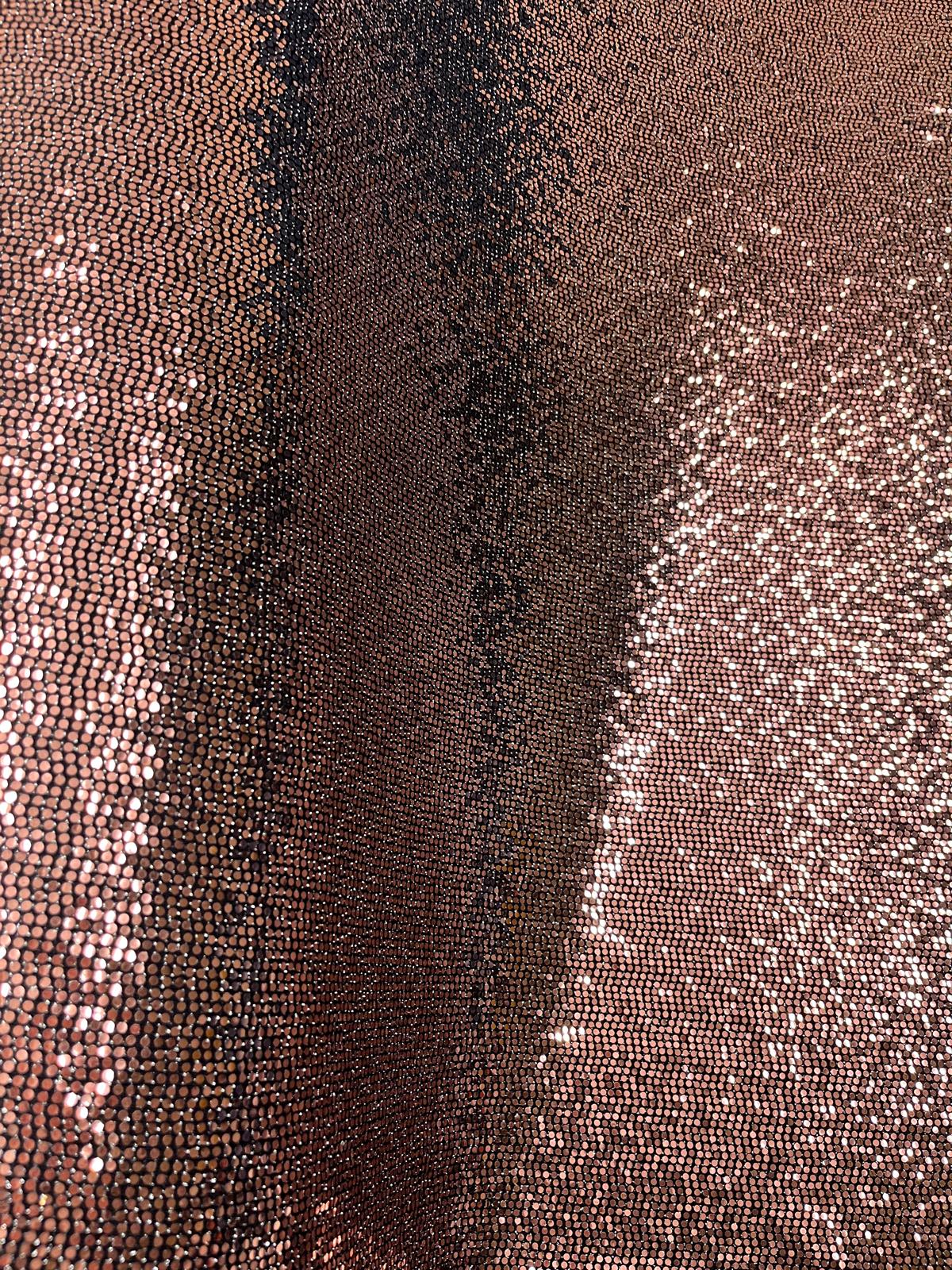 Stretch Sequin Fabric for Eveningwear & Costumes – Copper Bronze, 140cm Wide