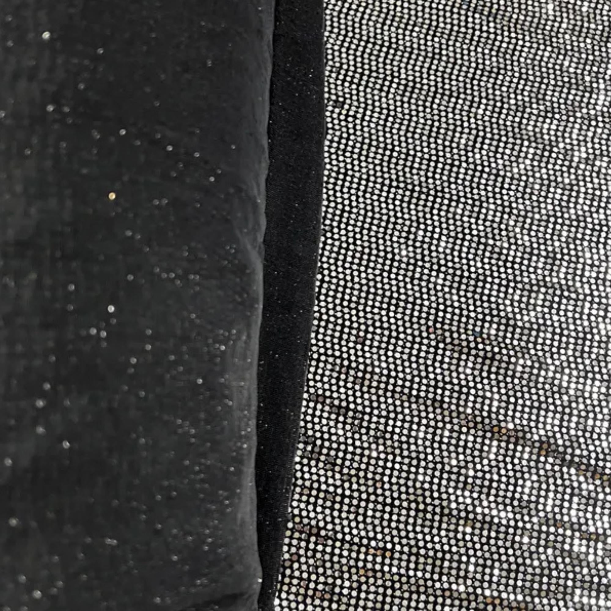 Black metallic stretch fabric ideal for eveningwear