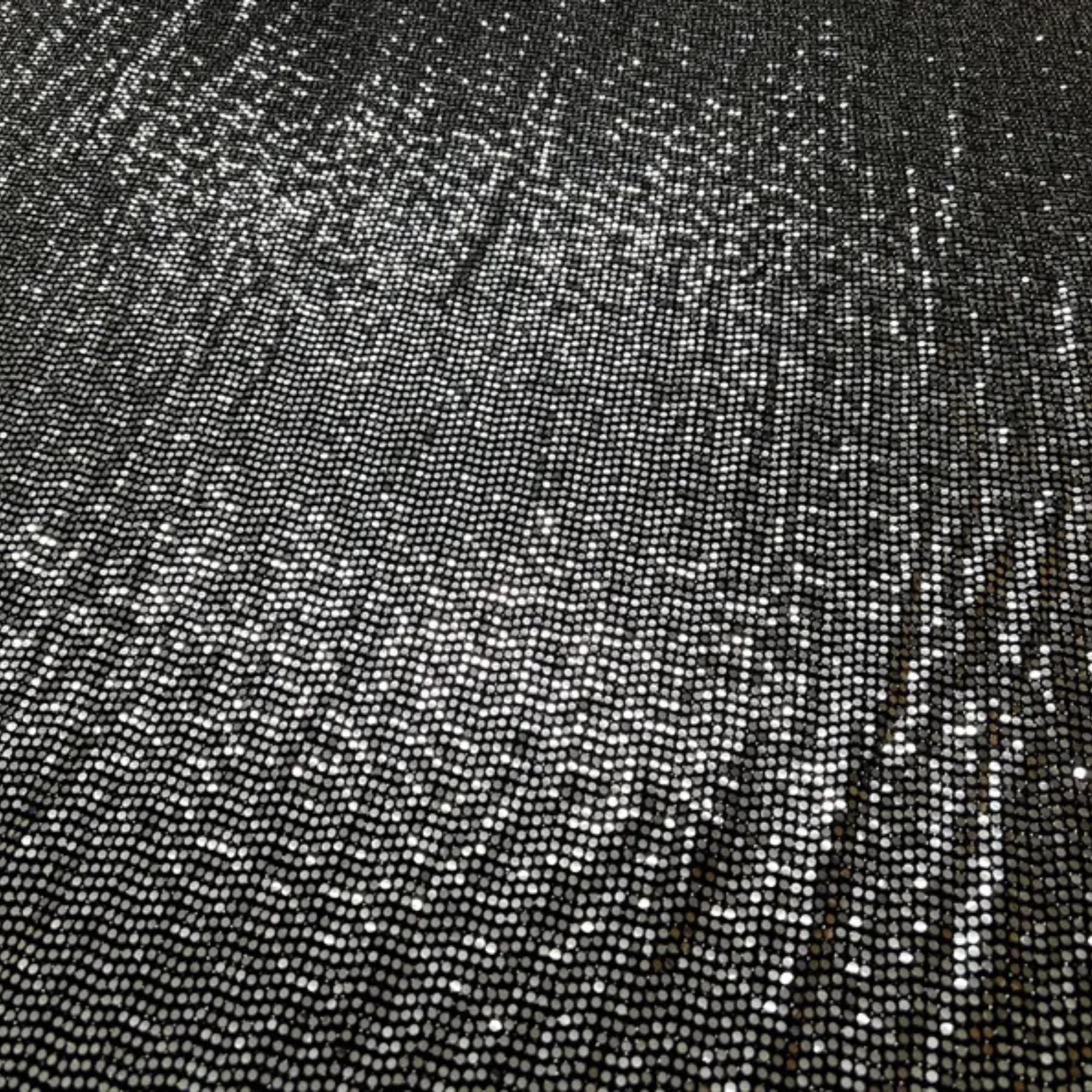 Black silver foil dot fabric in a sewing project