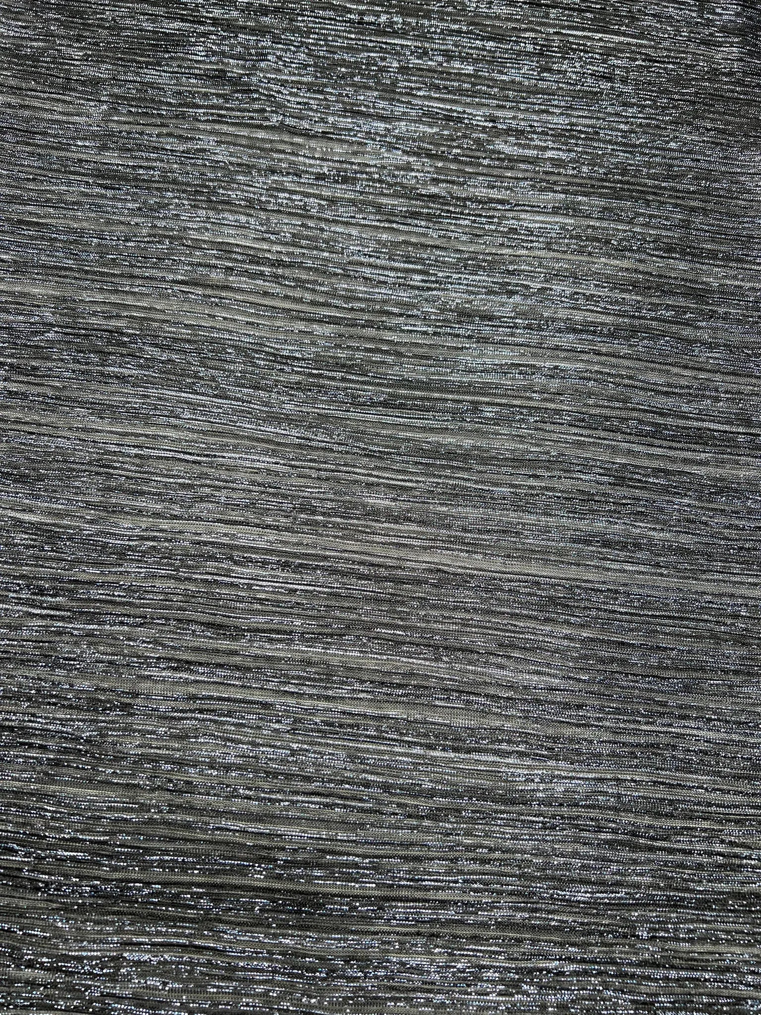 Draped black plisse jersey fabric ideal for elegant garments