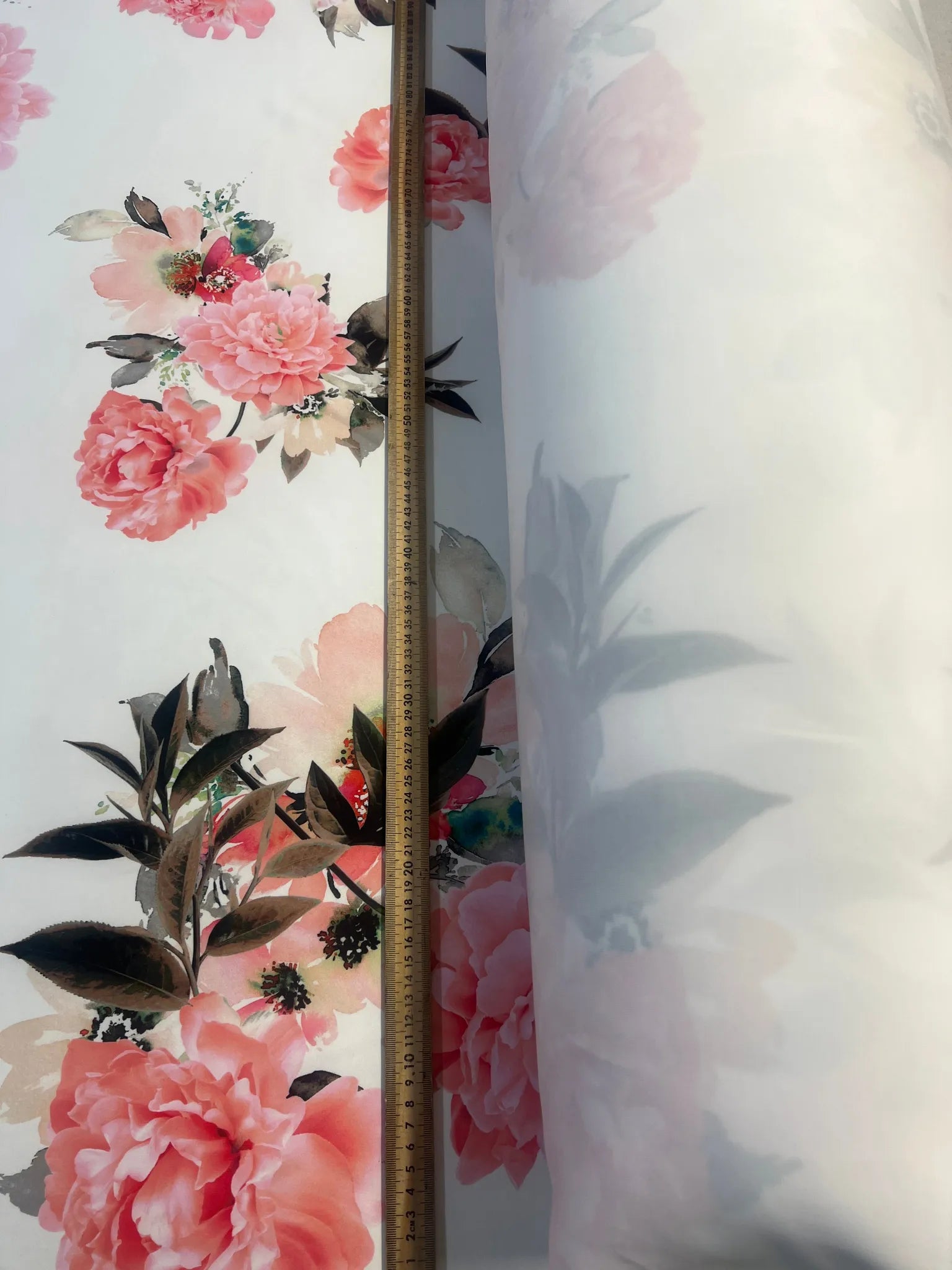 Elegant ivory and pink scuba fabric for occasionwear
