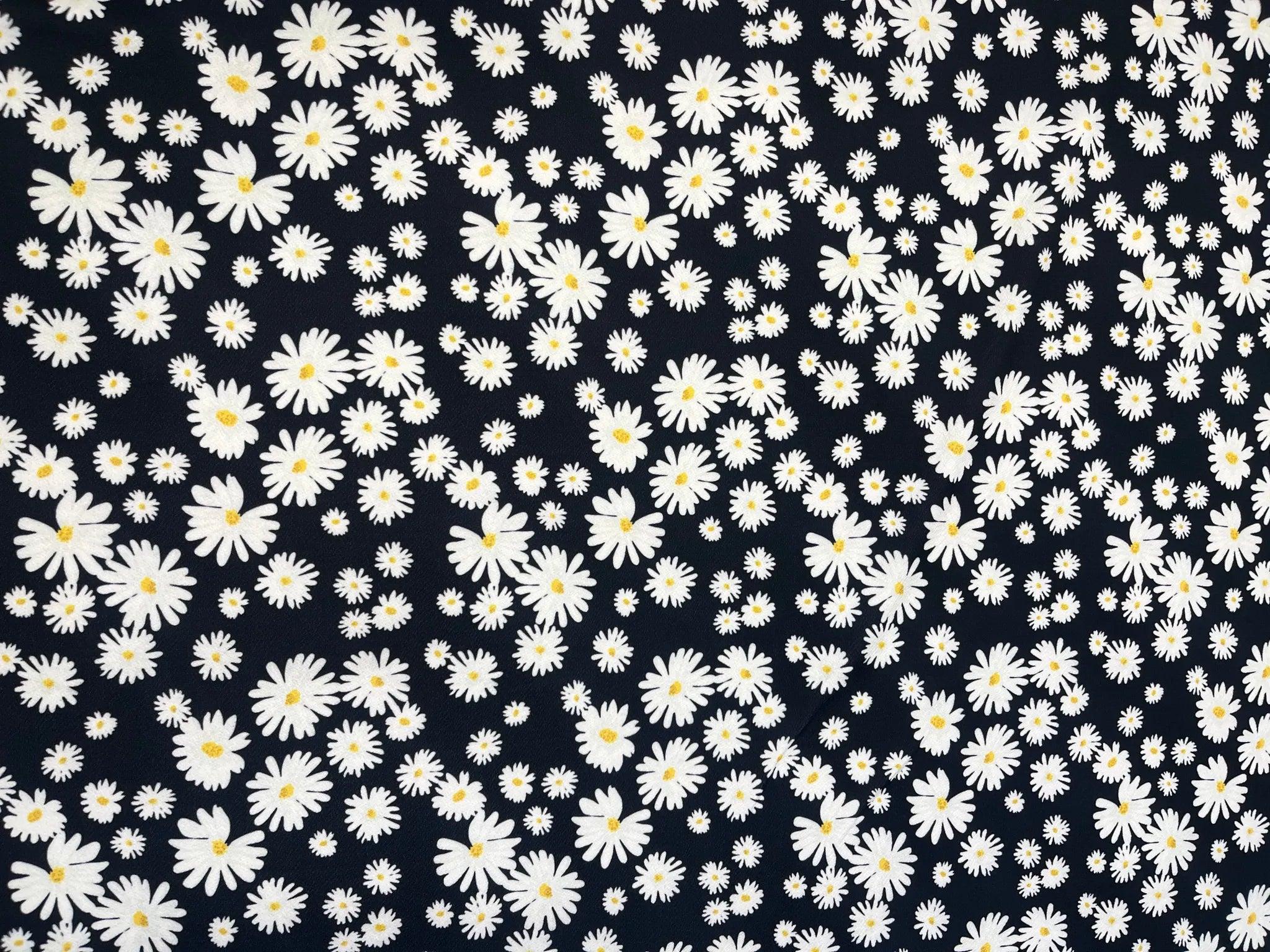 Sewing project made from Black Daisy Floral Liverpool fabric