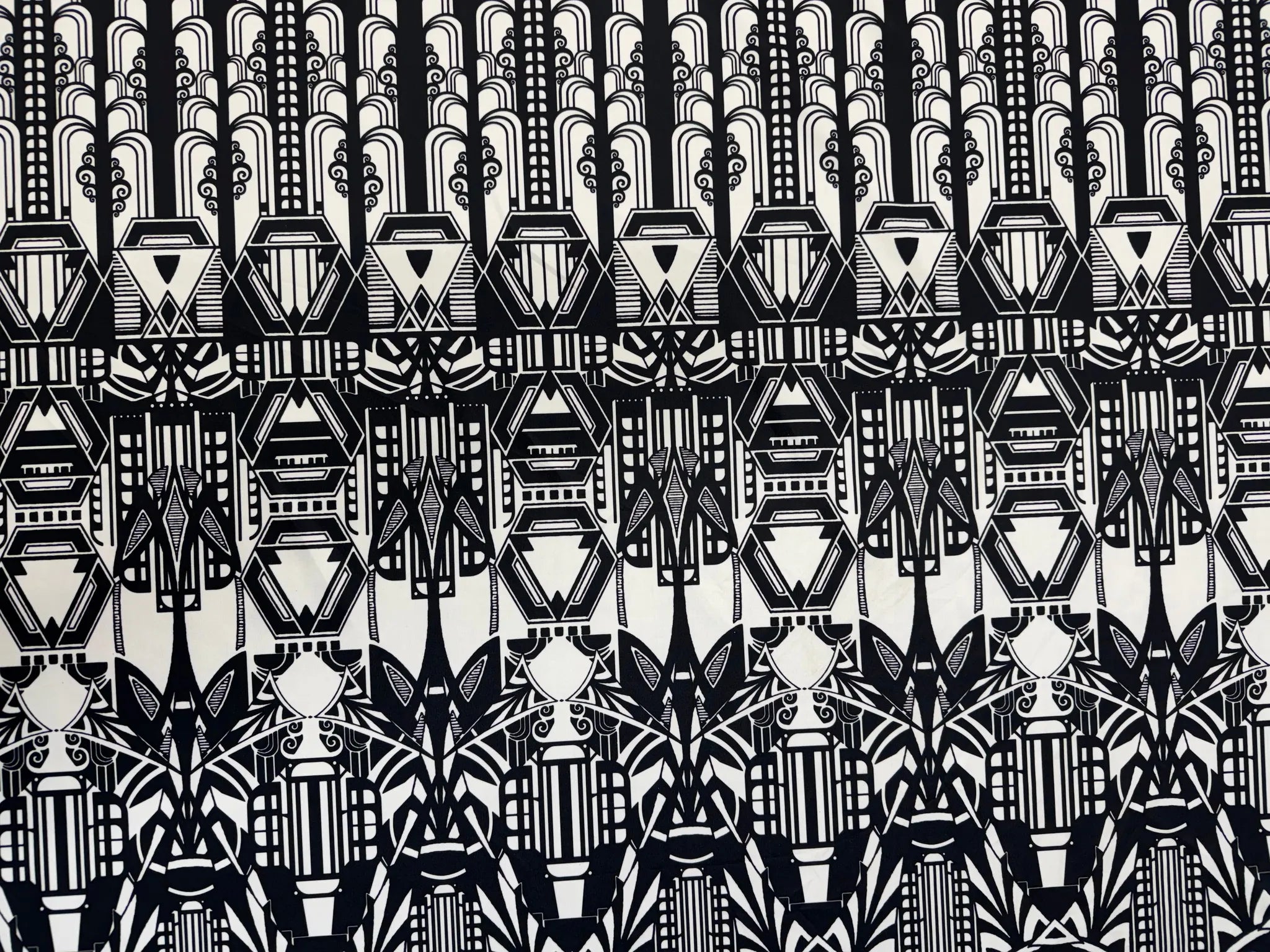 Art Deco fabric perfect for stylish shirts and blouses.