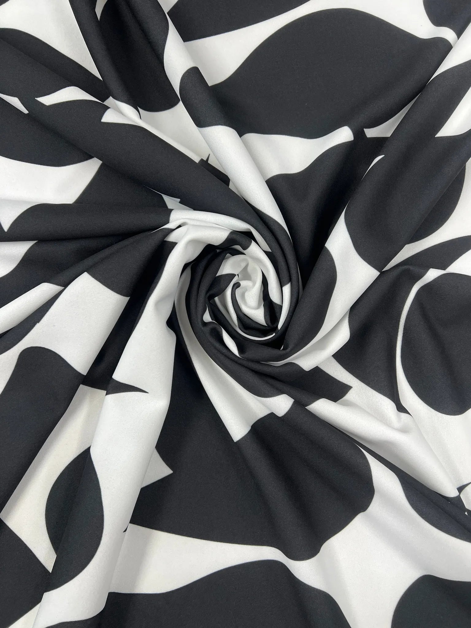 Black and white abstract stretch fabric close-up
