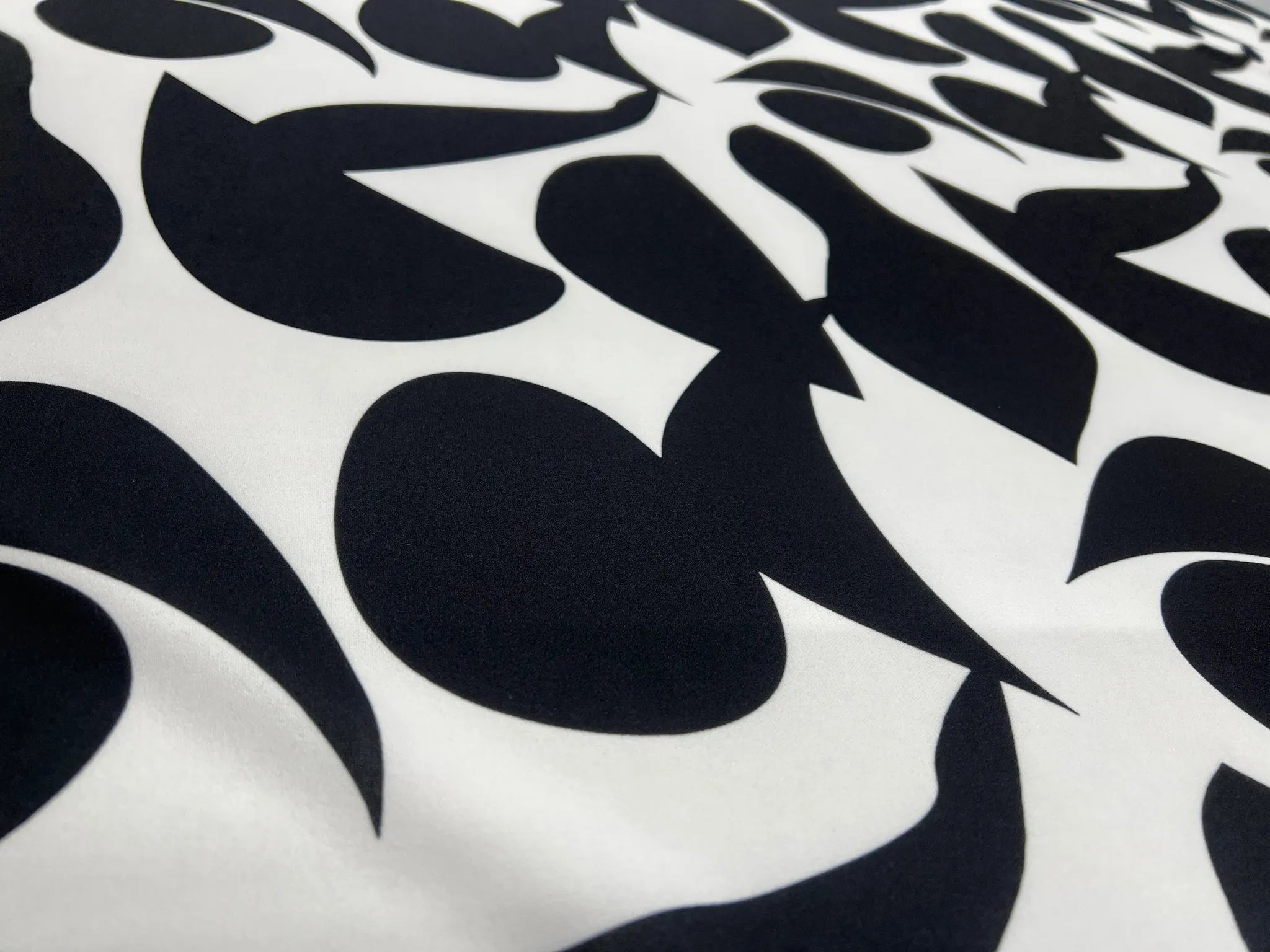 Fabric swatch of modern abstract stretch material