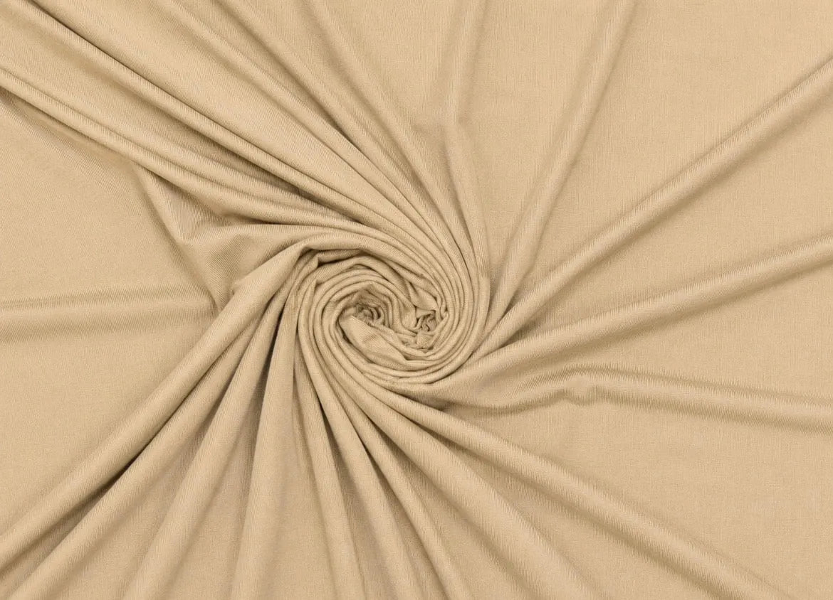 Premium Beige Viscose Fabric - Soft Lightweight Dress Material