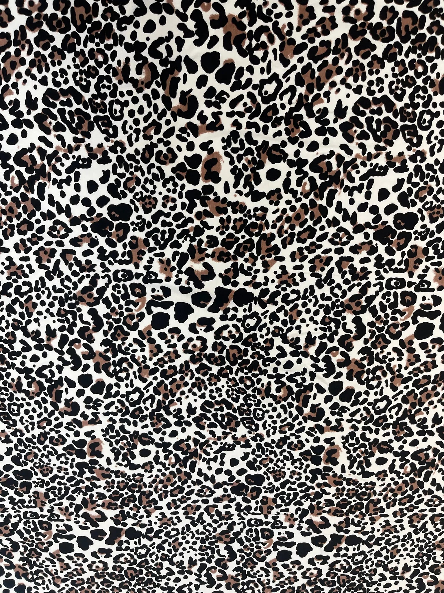 Snow Leopard Animal Print Viscose Fabric