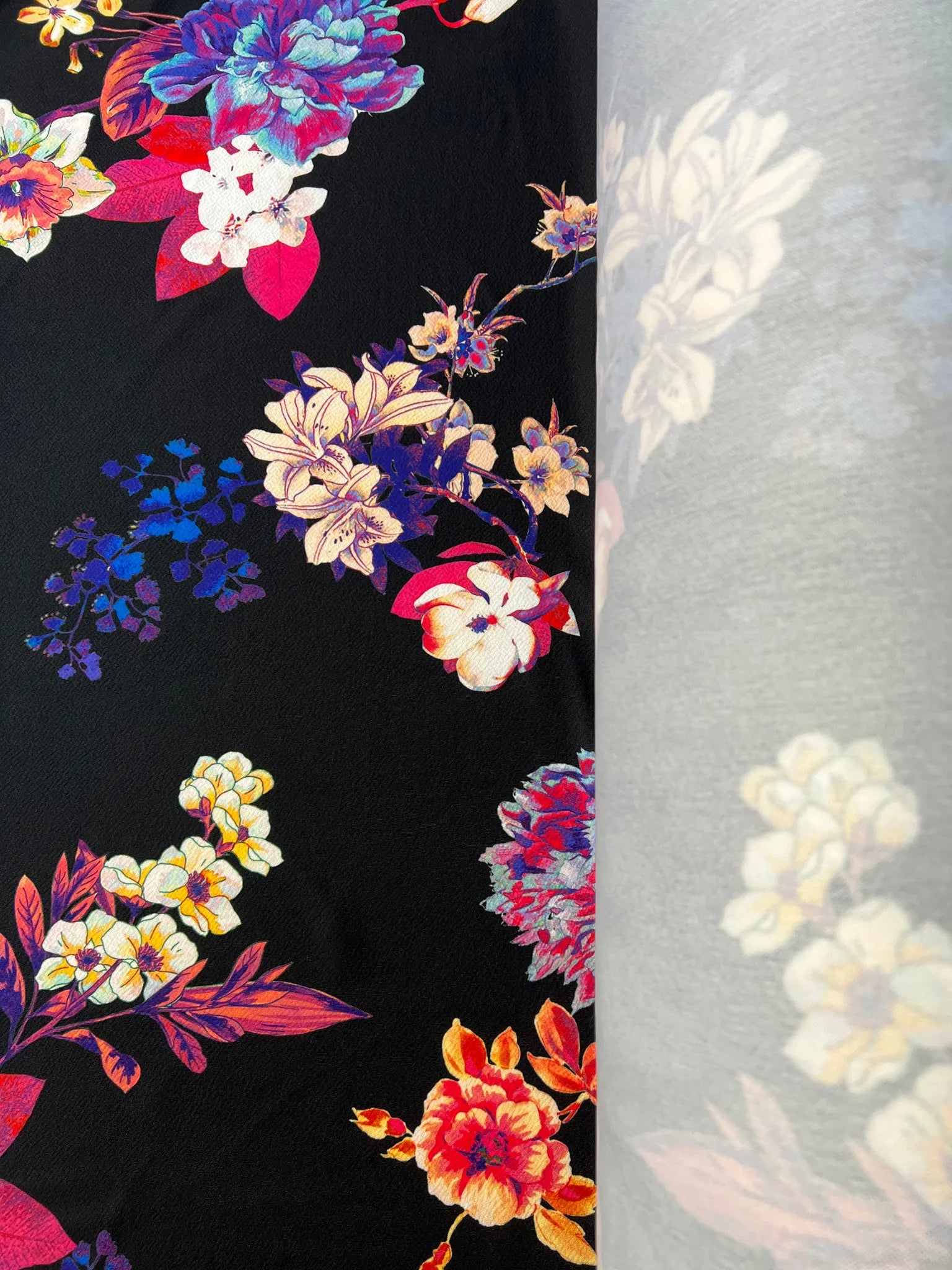 Close-up of textured stretch knit Liverpool fabric
