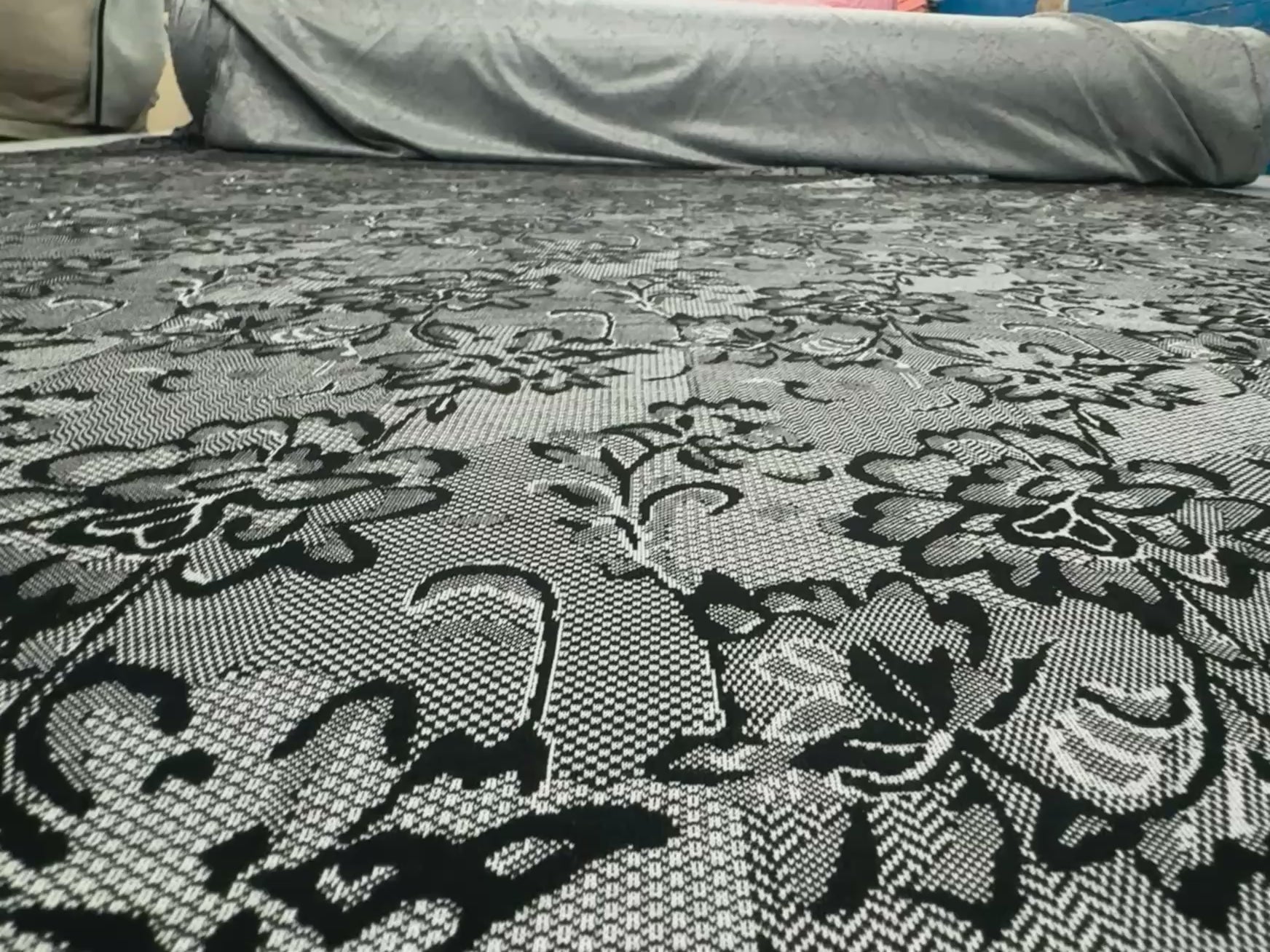 Black & White Textured Lace Print Jersey Dressmaking Fabric UK 153cm