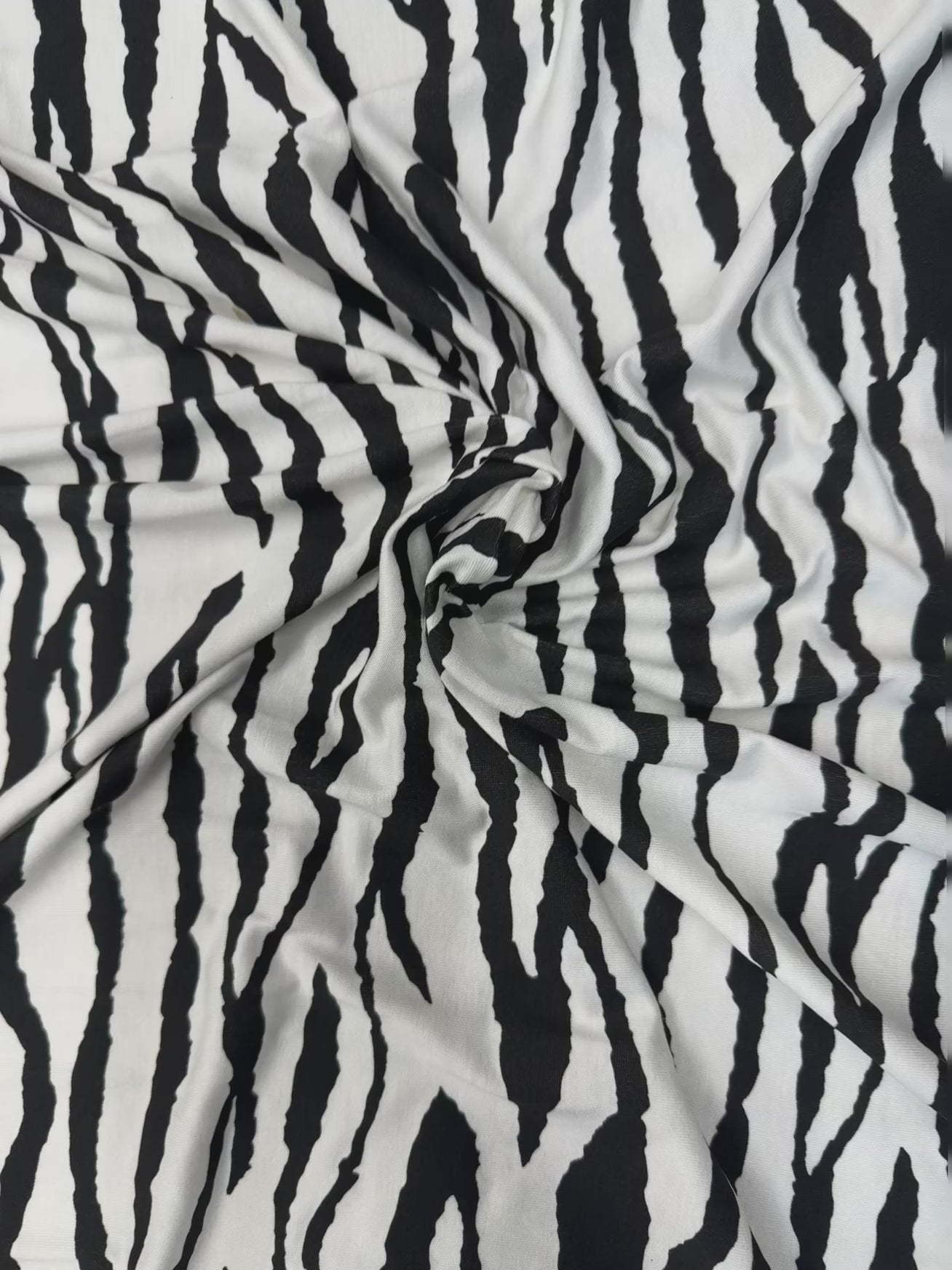 Black & White Zebra Print Stretch Jersey Dressmaking Fabric 160CM