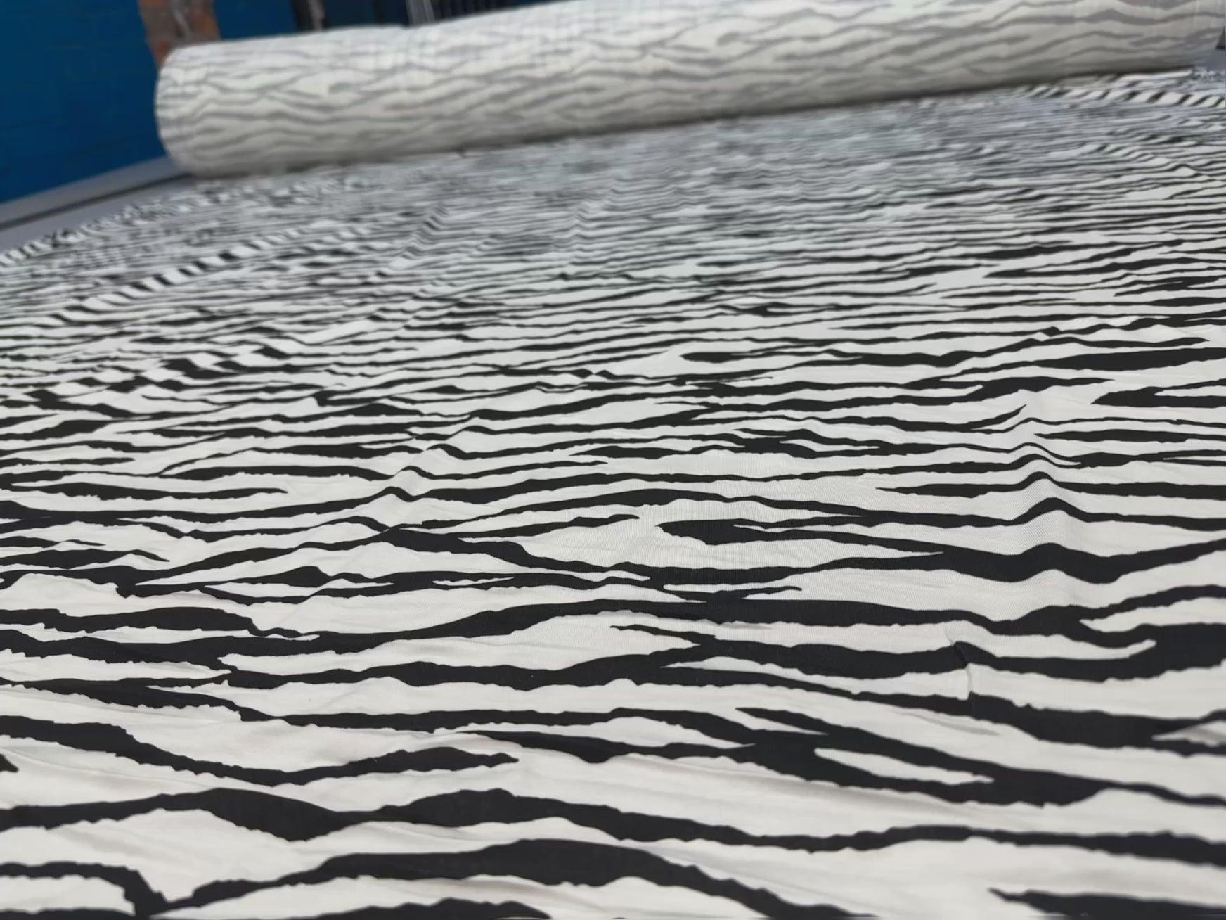 Black & White Zebra Print Stretch Jersey Dressmaking Fabric 160CM