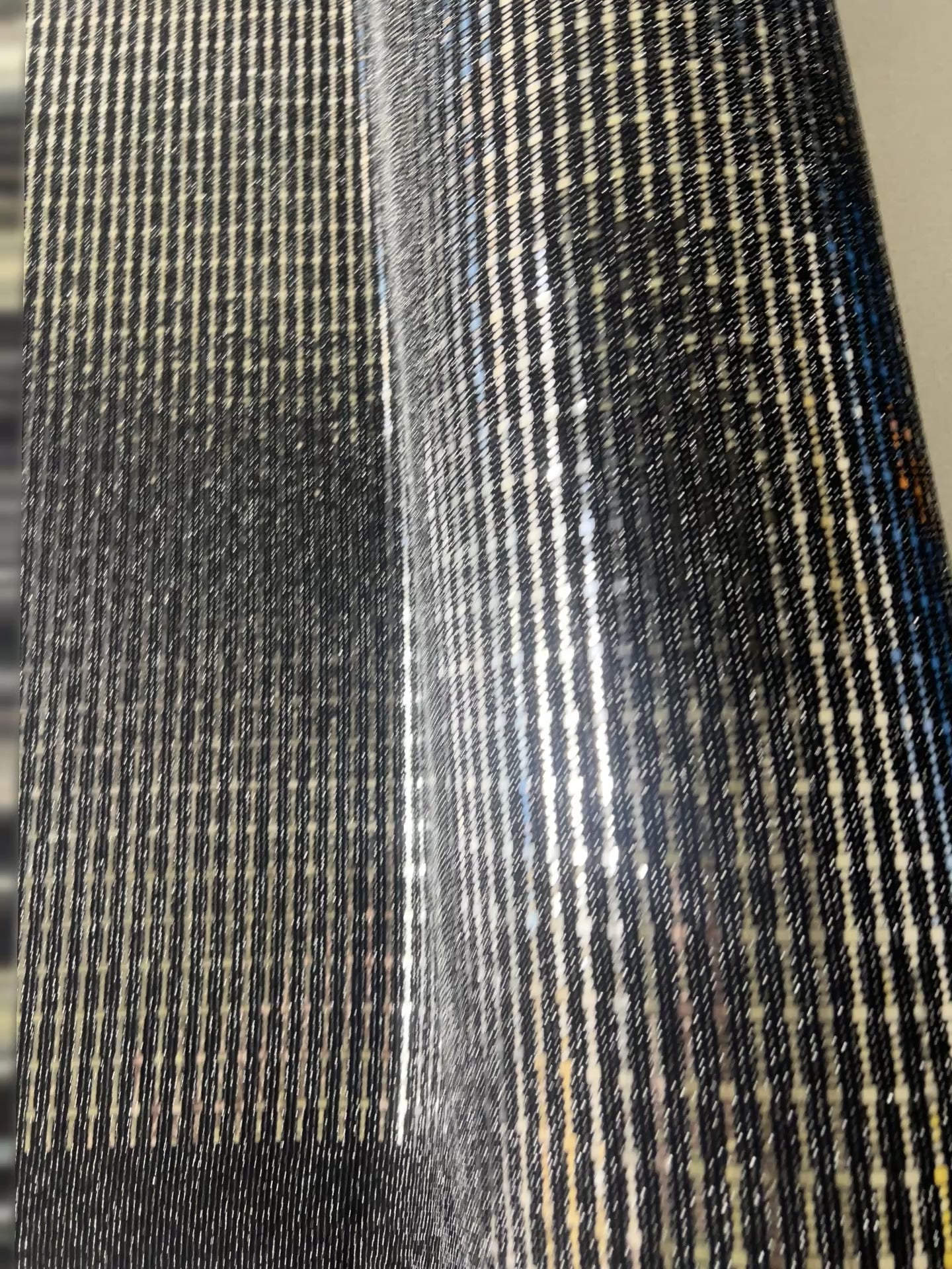 Black Glitter Stripe Stretch Mesh Fabric – Sparkly Sheer Knit – Per Metre