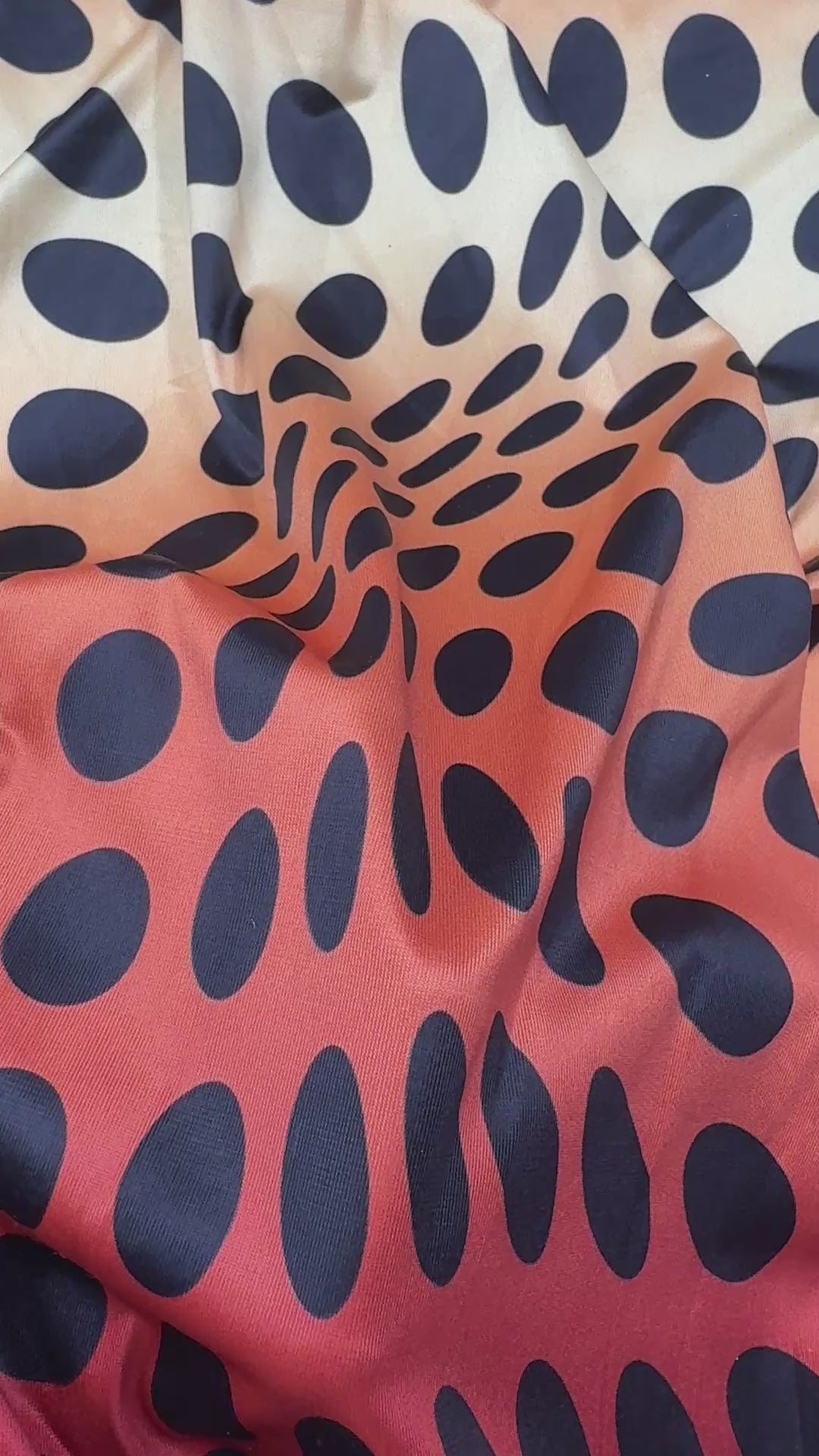 Red & Orange Sunset Ombré Polka Dot Slinky Jersey Fabric