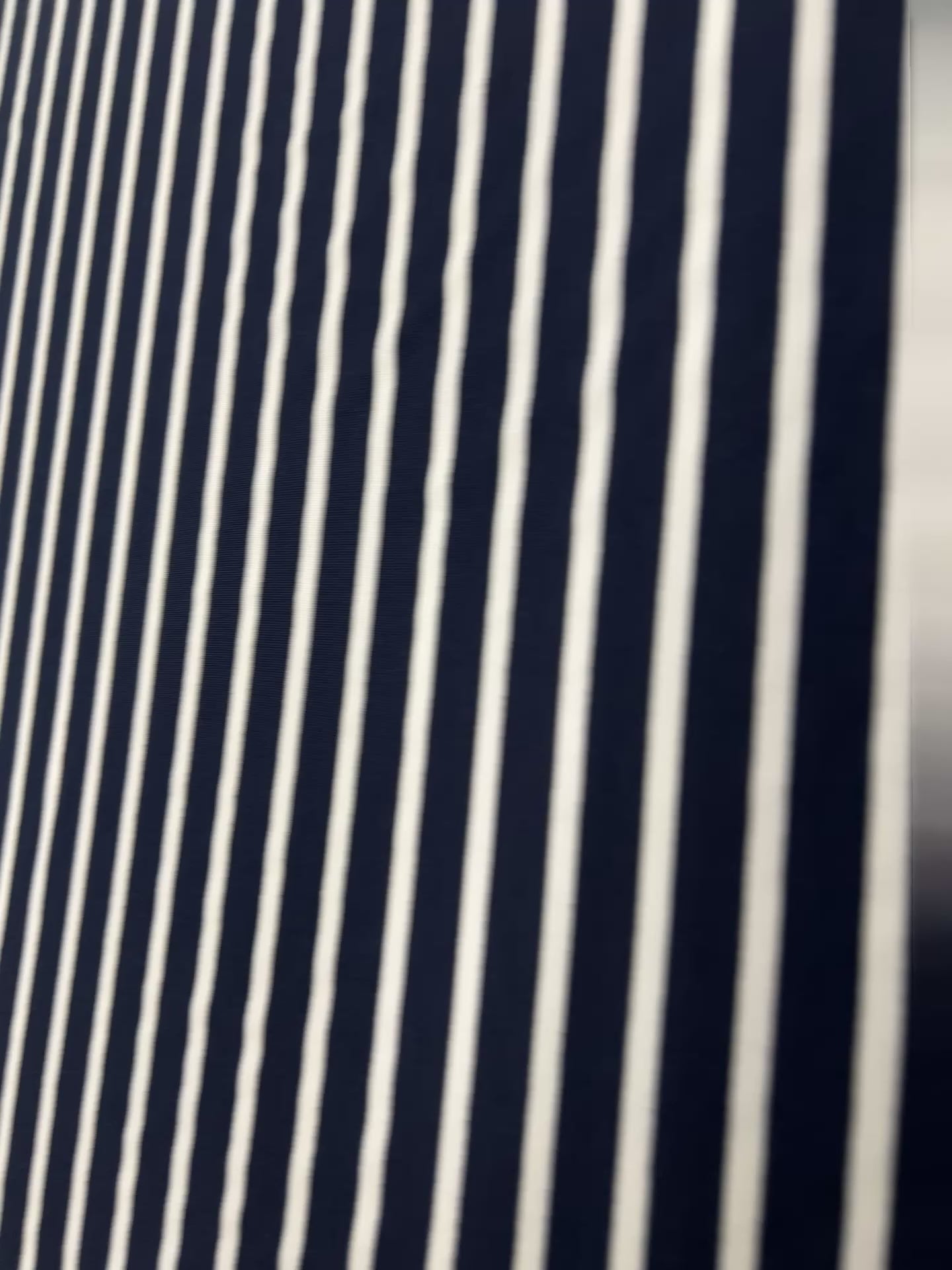 Navy Blue and White Stripe Spun Polyester Jersey Fabric 150cm