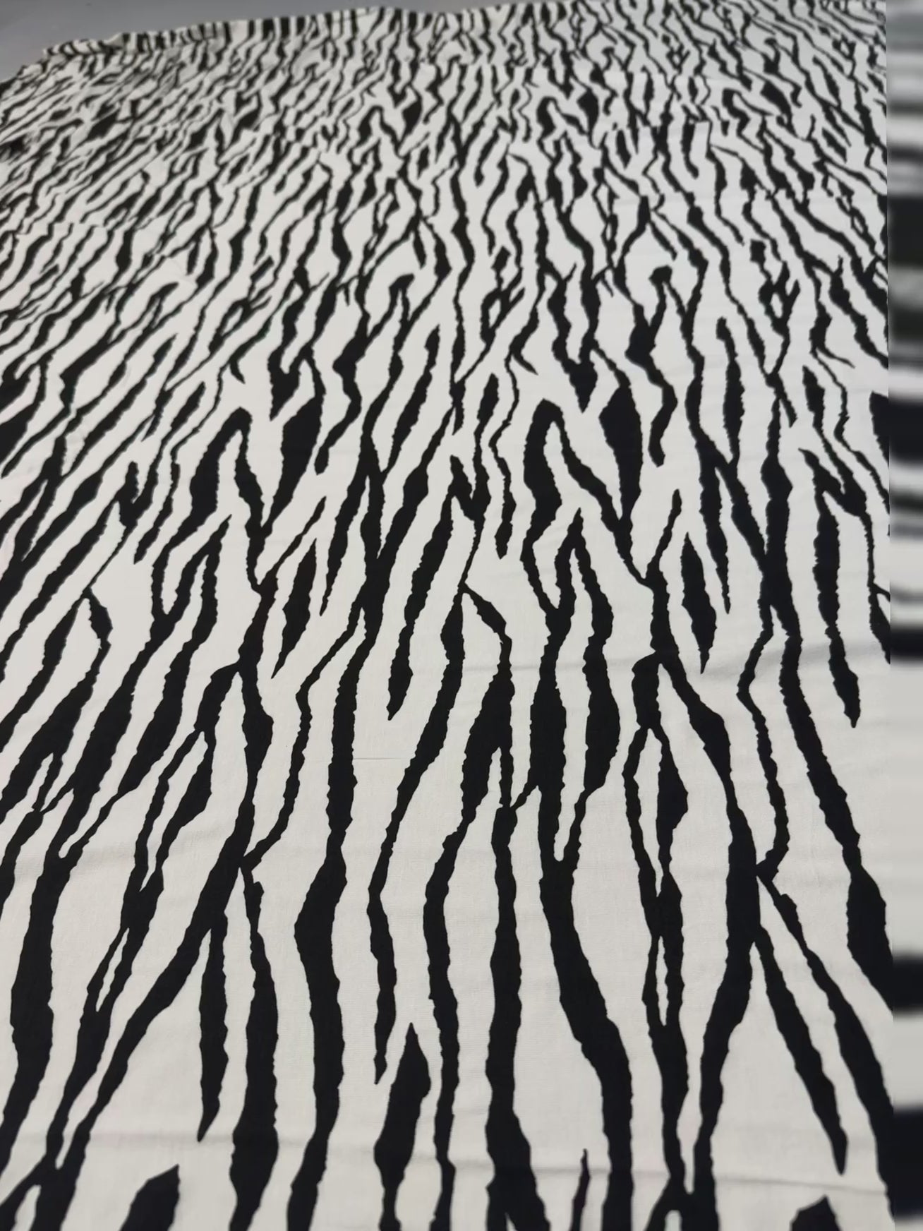 Black & White Zebra Print Stretch Jersey Dressmaking Fabric 160CM