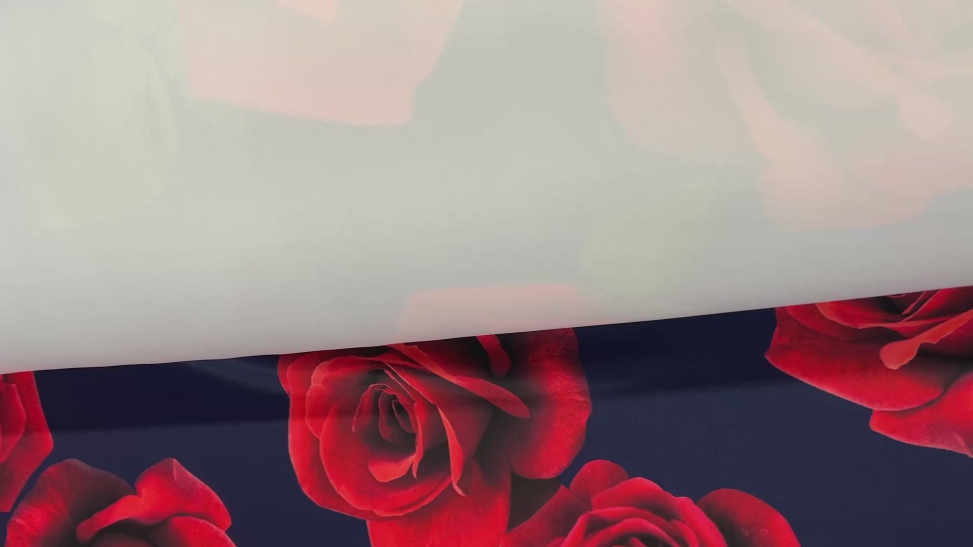 Vibrant Red Rose Floral Scuba Crepe Fabric