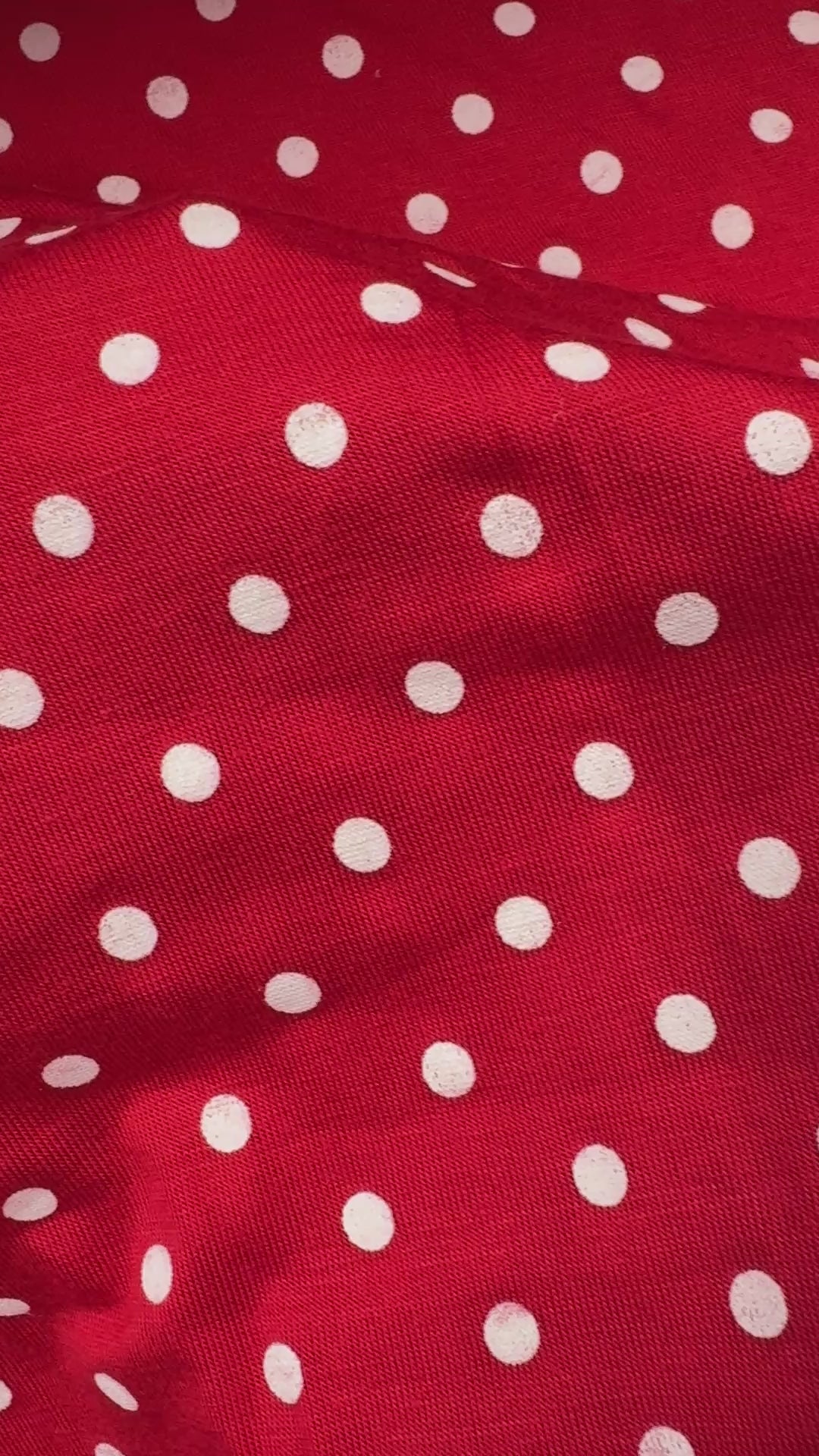 Red & White Polka Dot Viscose Jersey Fabric