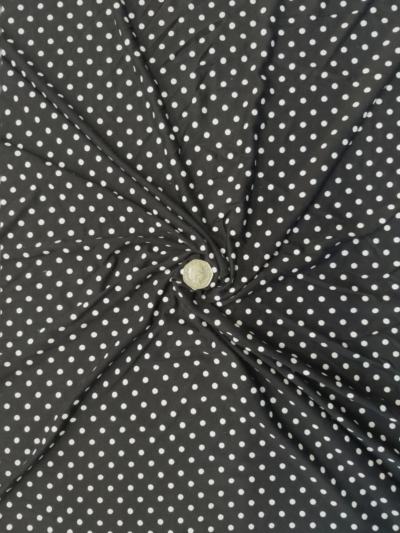 Black & White Polka Dot Viscose Elastane Jersey 147cm