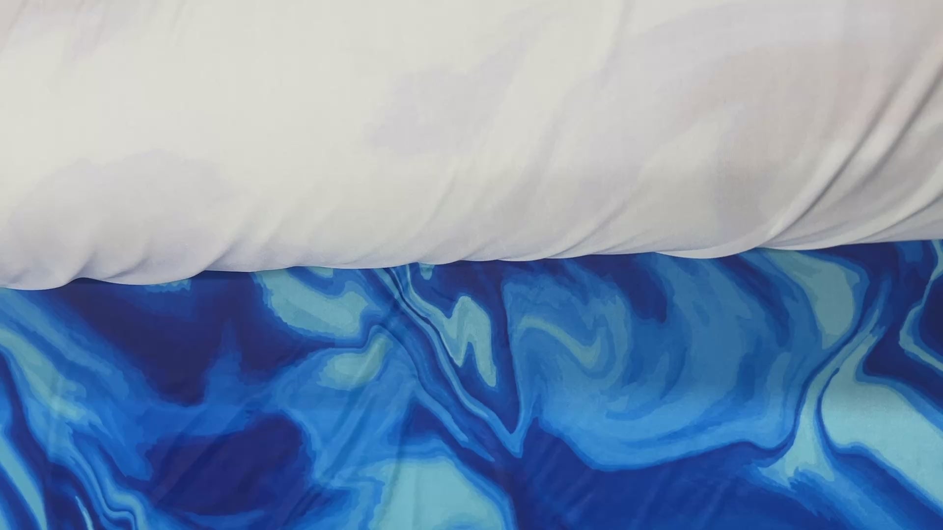 Ocean Blue Marble Print Soft Touch Fabric