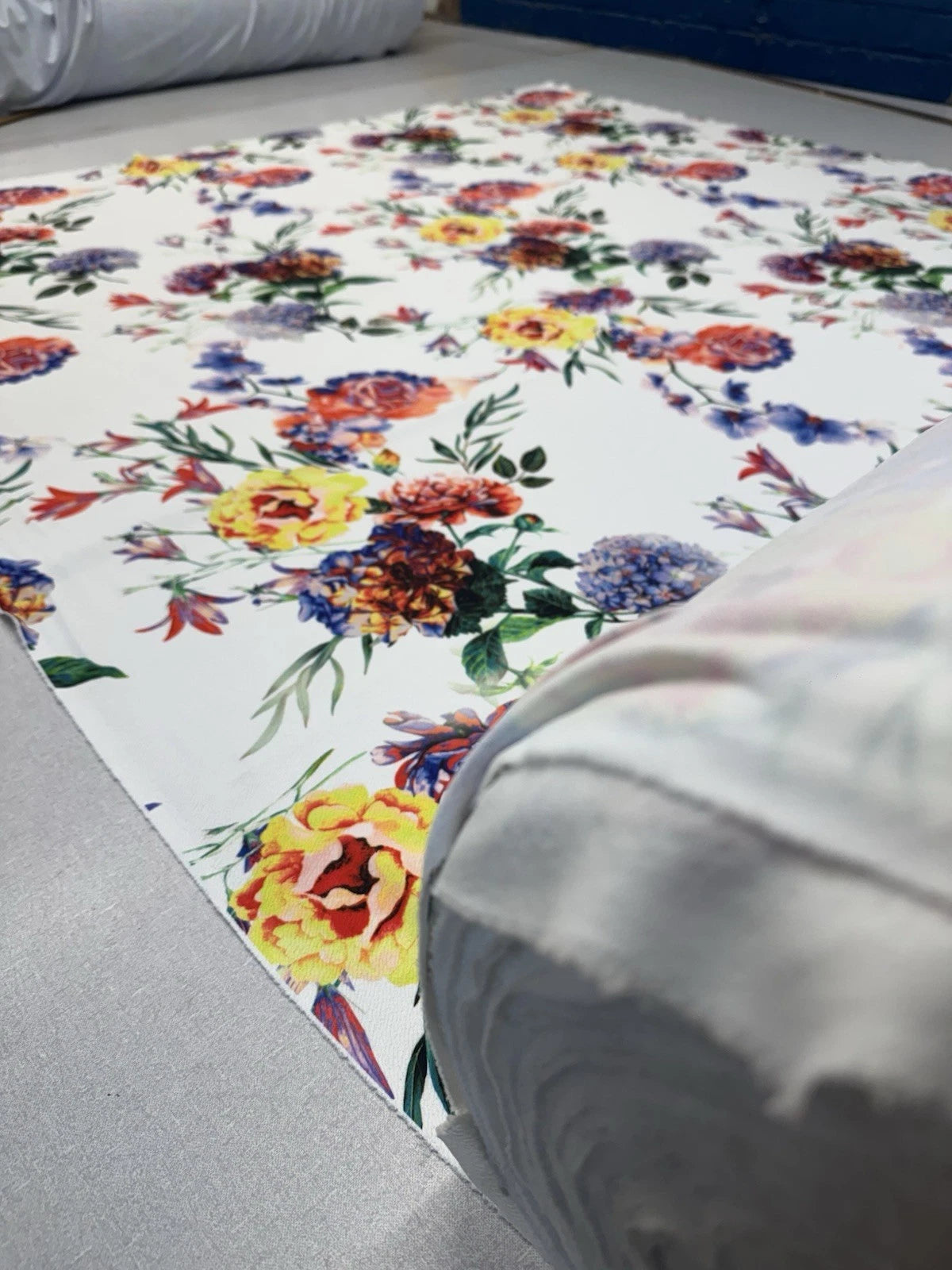 Multicolor Floral Print Liverpool Knit Fabric - Textured Stretch - 148cm