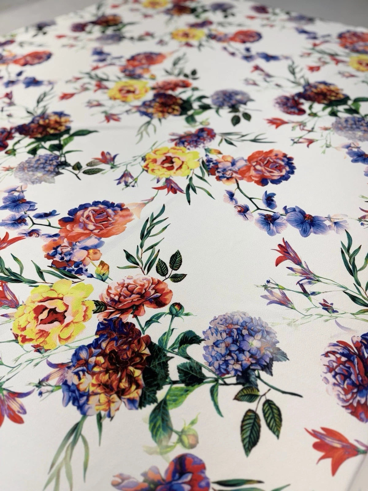 Multicolor Floral Print Liverpool Knit Fabric - Textured Stretch - 148cm