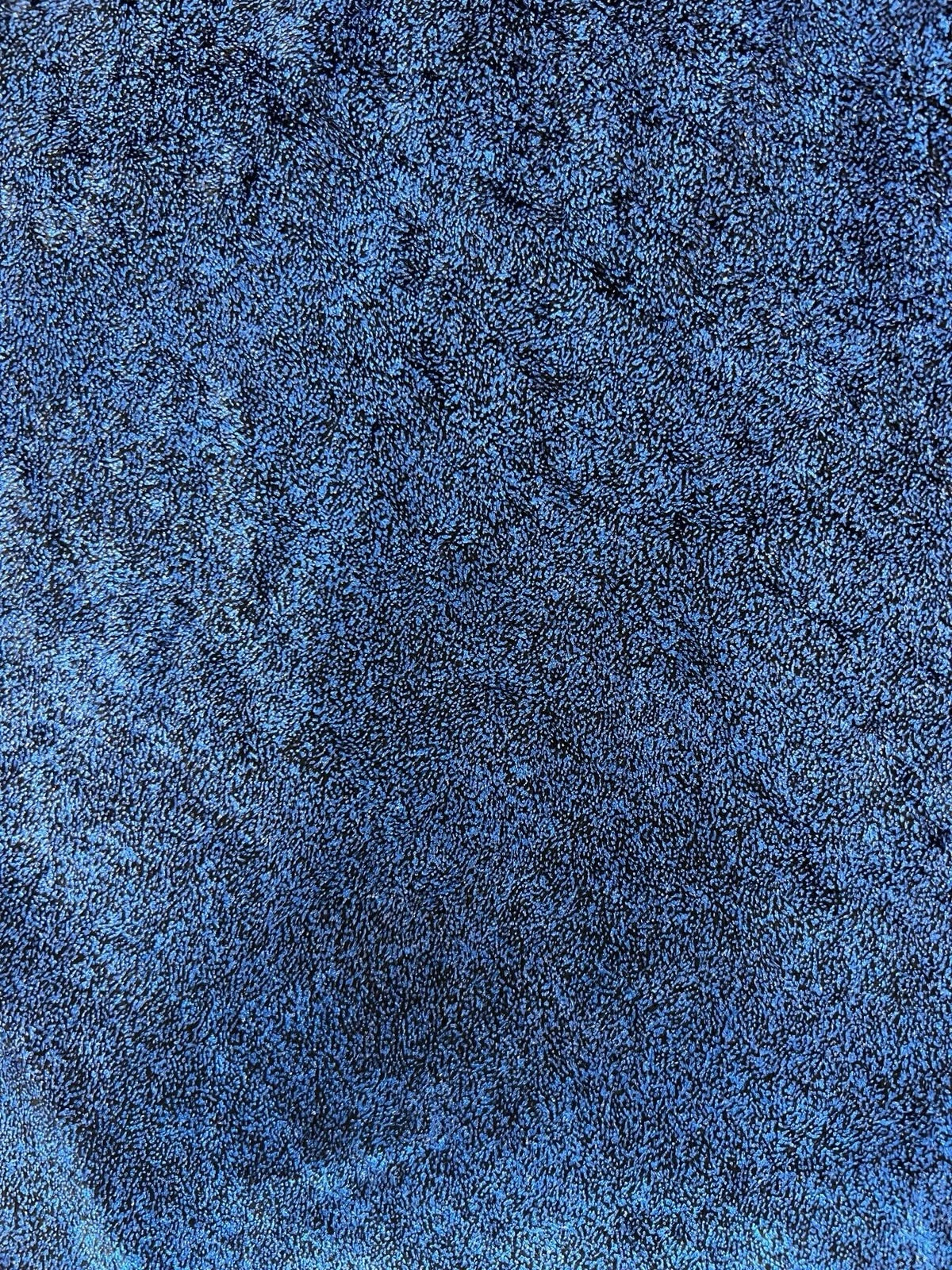 Electric Blue Glitter Chenille Plush Texture Knit Fabric 140cm
