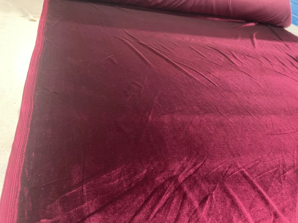 Stretch Velvet Fabric for Dresses & Dancewear – Purple Berry, 152cm Wide